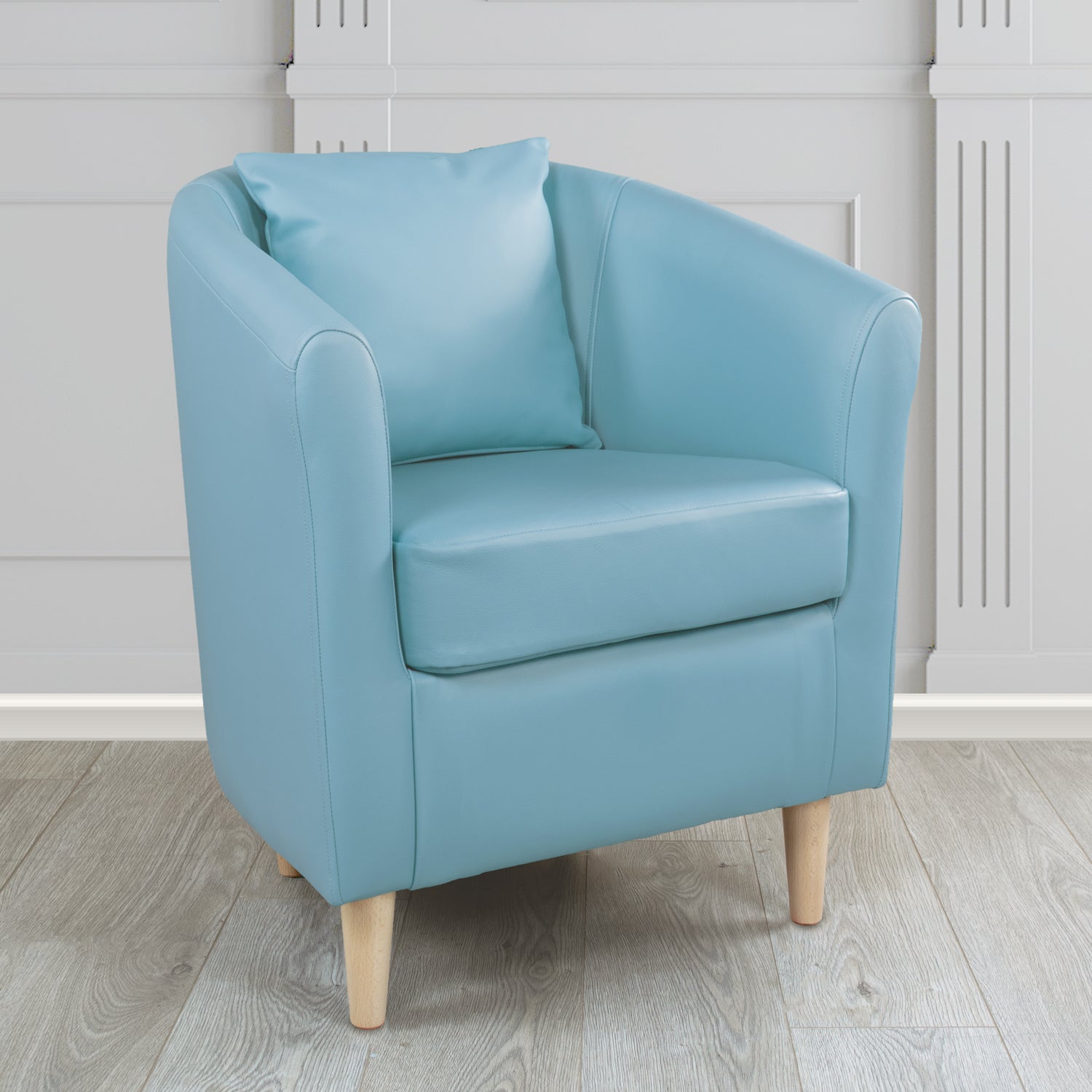 St Tropez Shelly Crib 5 Genuine Leather Tub Chair with Scatter Cushion