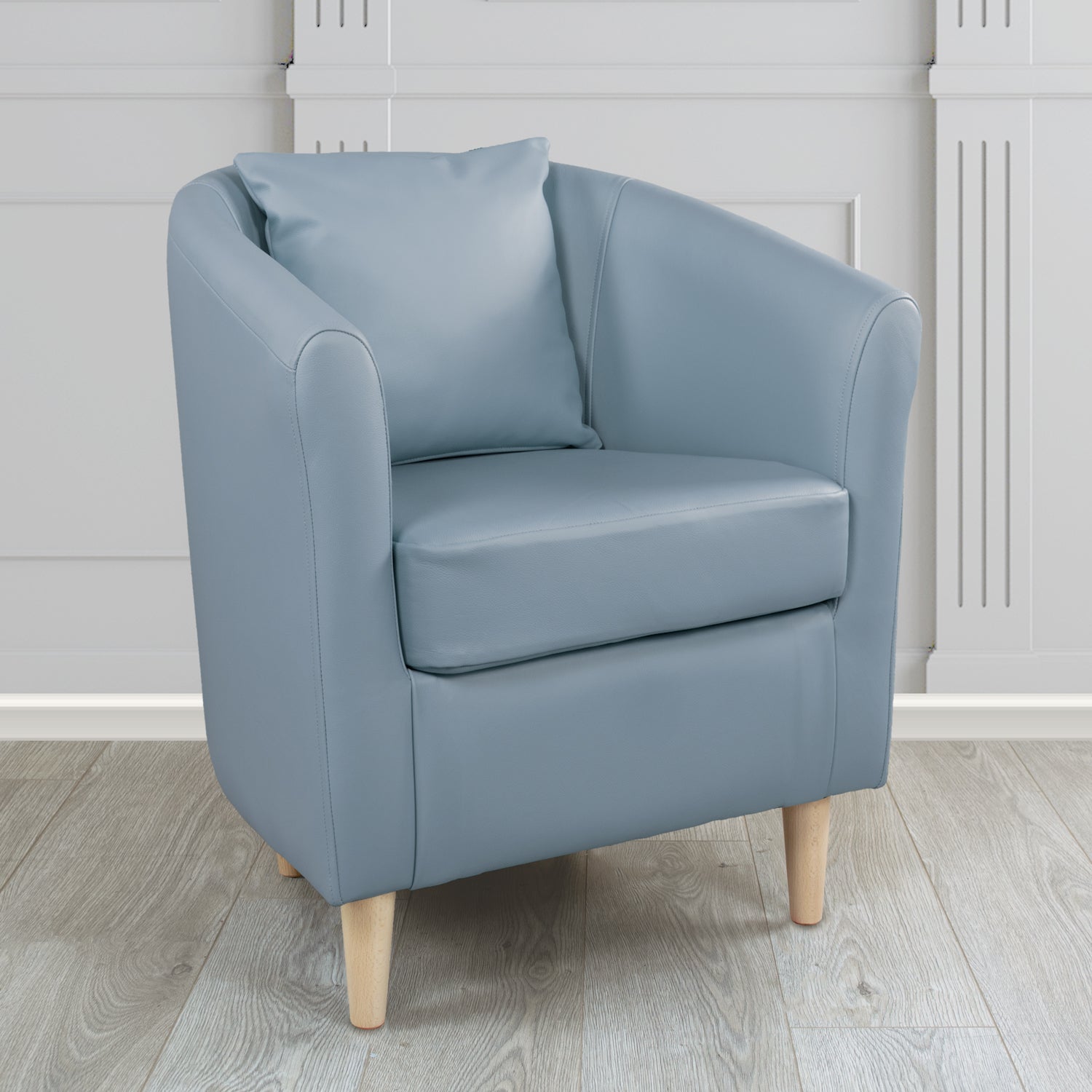 St Tropez Shelly Crib 5 Genuine Leather Tub Chair with Scatter Cushion