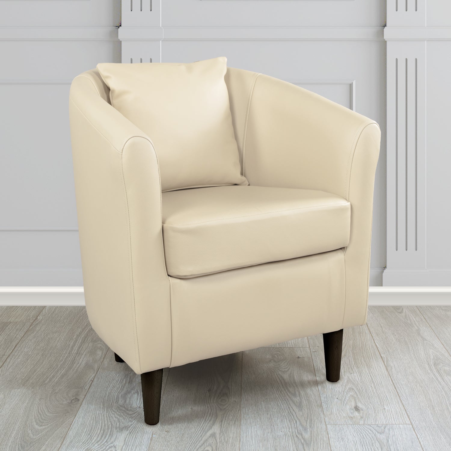 St Tropez Shelly Crib 5 Genuine Leather Tub Chair with Scatter Cushion