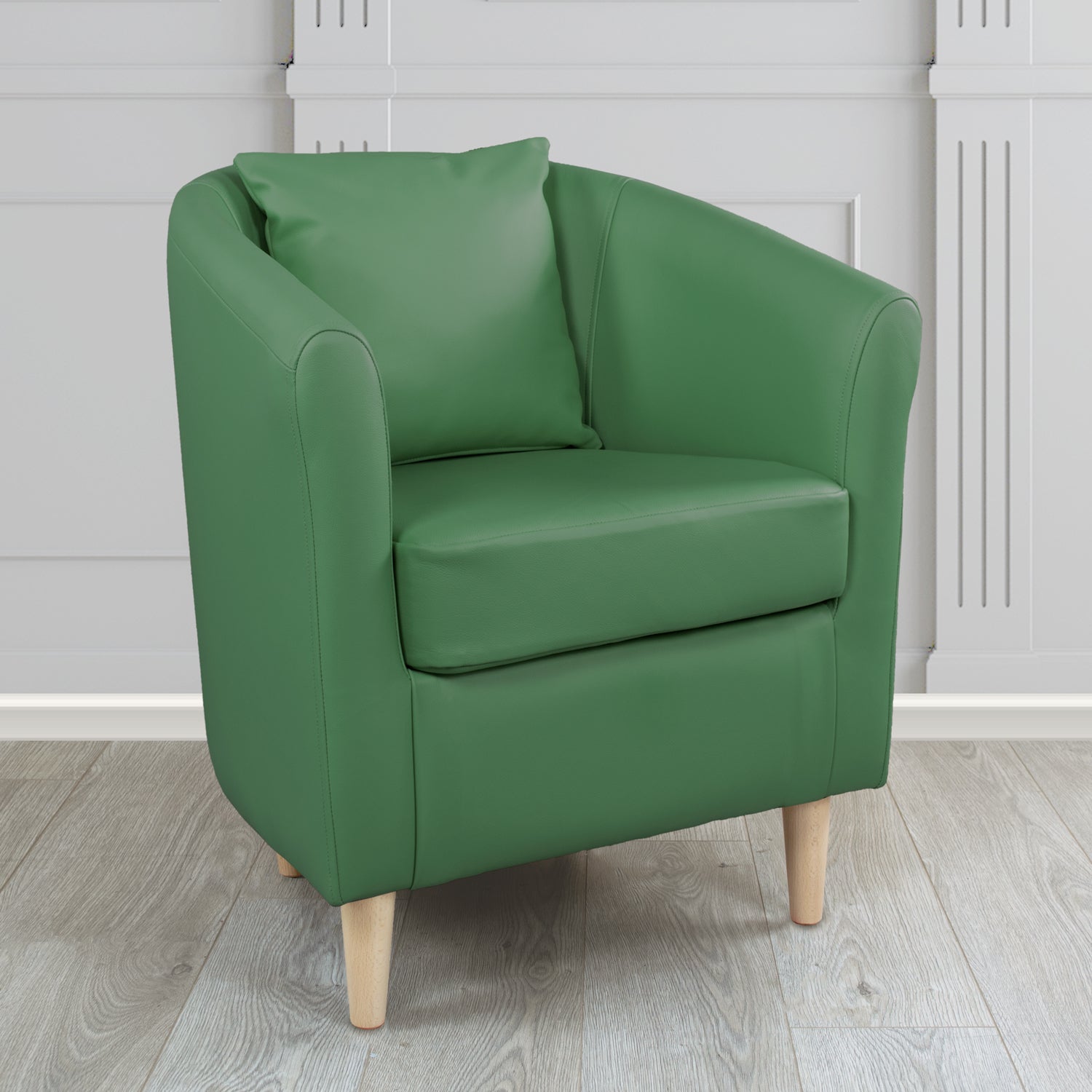 St Tropez Shelly Crib 5 Genuine Leather Tub Chair with Scatter Cushion