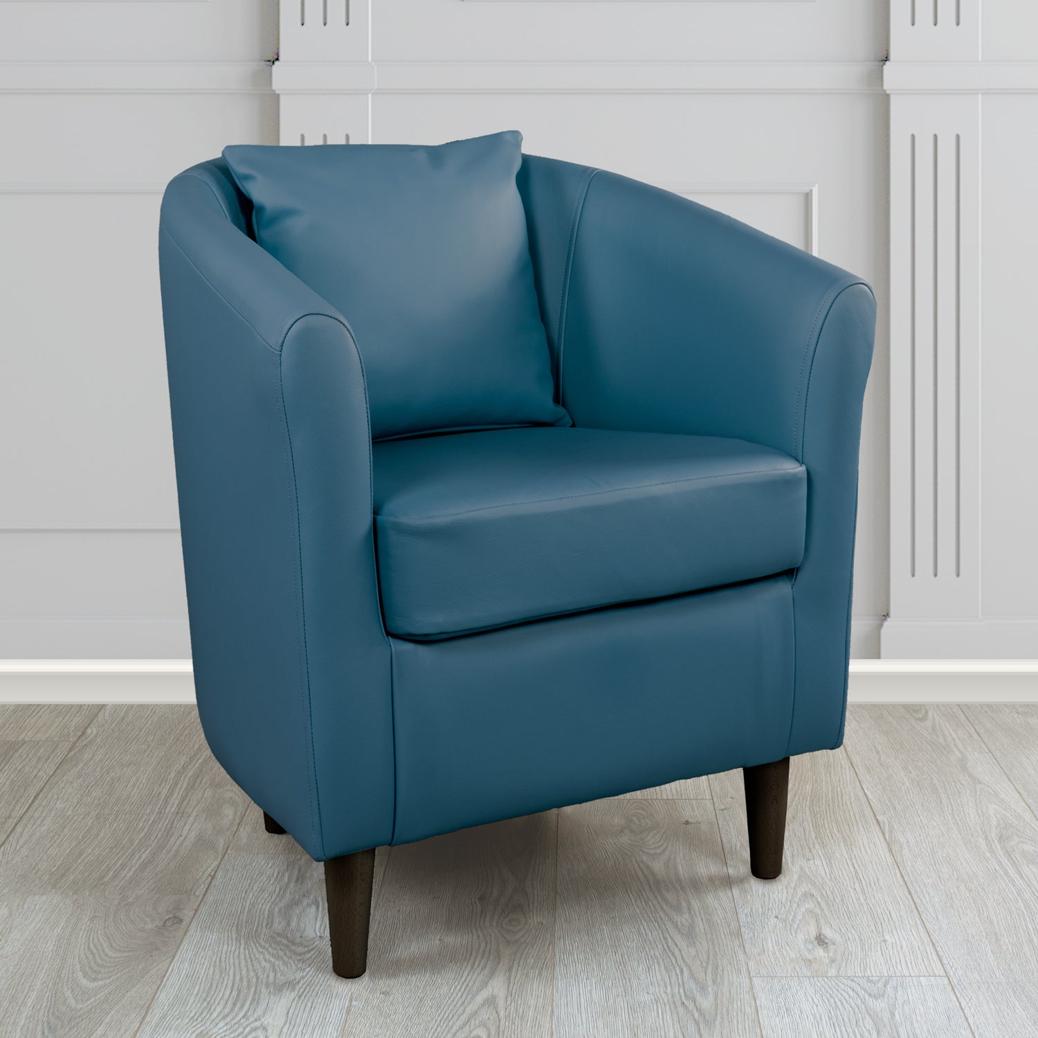 St Tropez Shelly Crib 5 Genuine Leather Tub Chair with Scatter Cushion