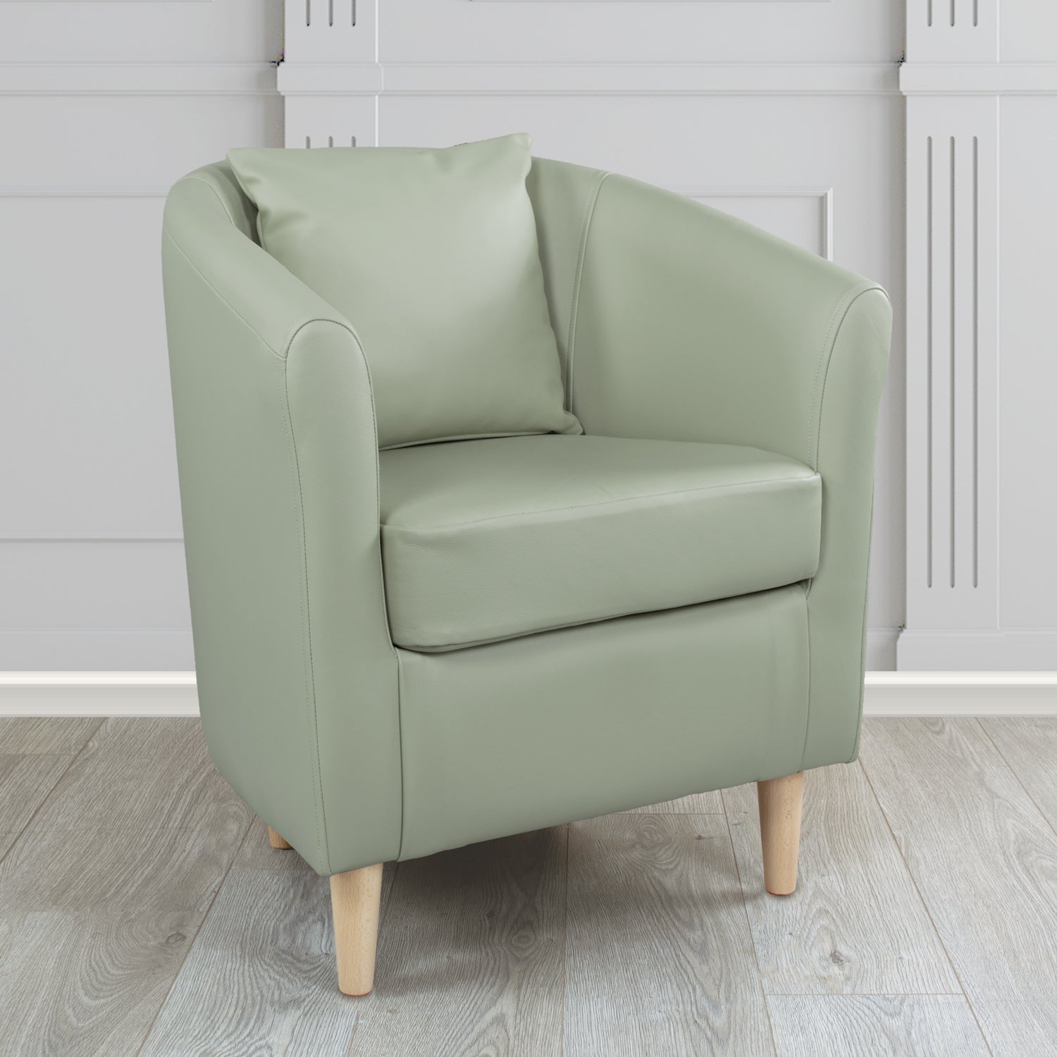St Tropez Shelly Crib 5 Genuine Leather Tub Chair with Scatter Cushion