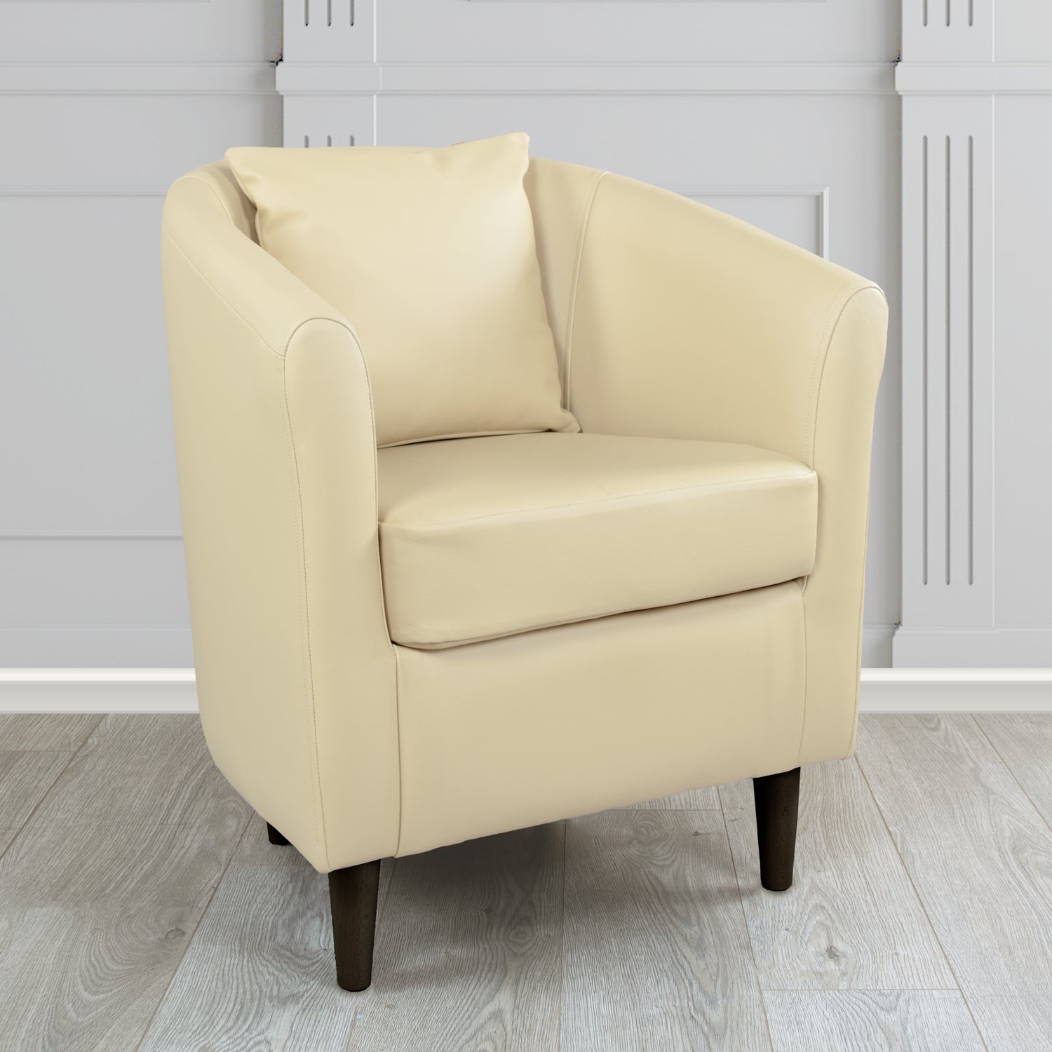 St Tropez Shelly Crib 5 Genuine Leather Tub Chair with Scatter Cushion