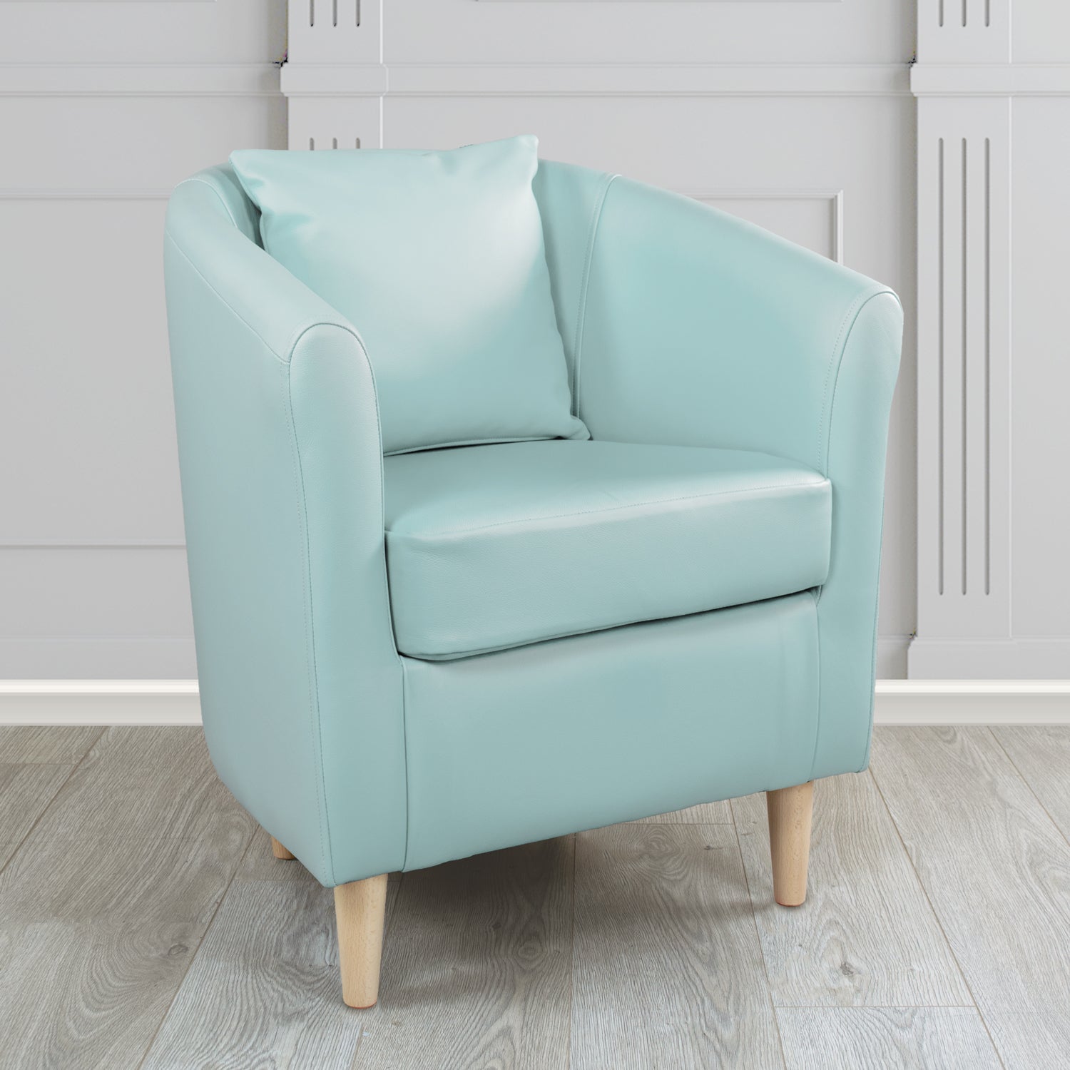 St Tropez Shelly Crib 5 Genuine Leather Tub Chair with Scatter Cushion