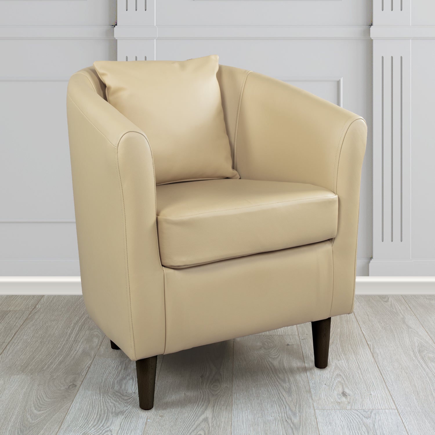 St Tropez Shelly Crib 5 Genuine Leather Tub Chair with Scatter Cushion
