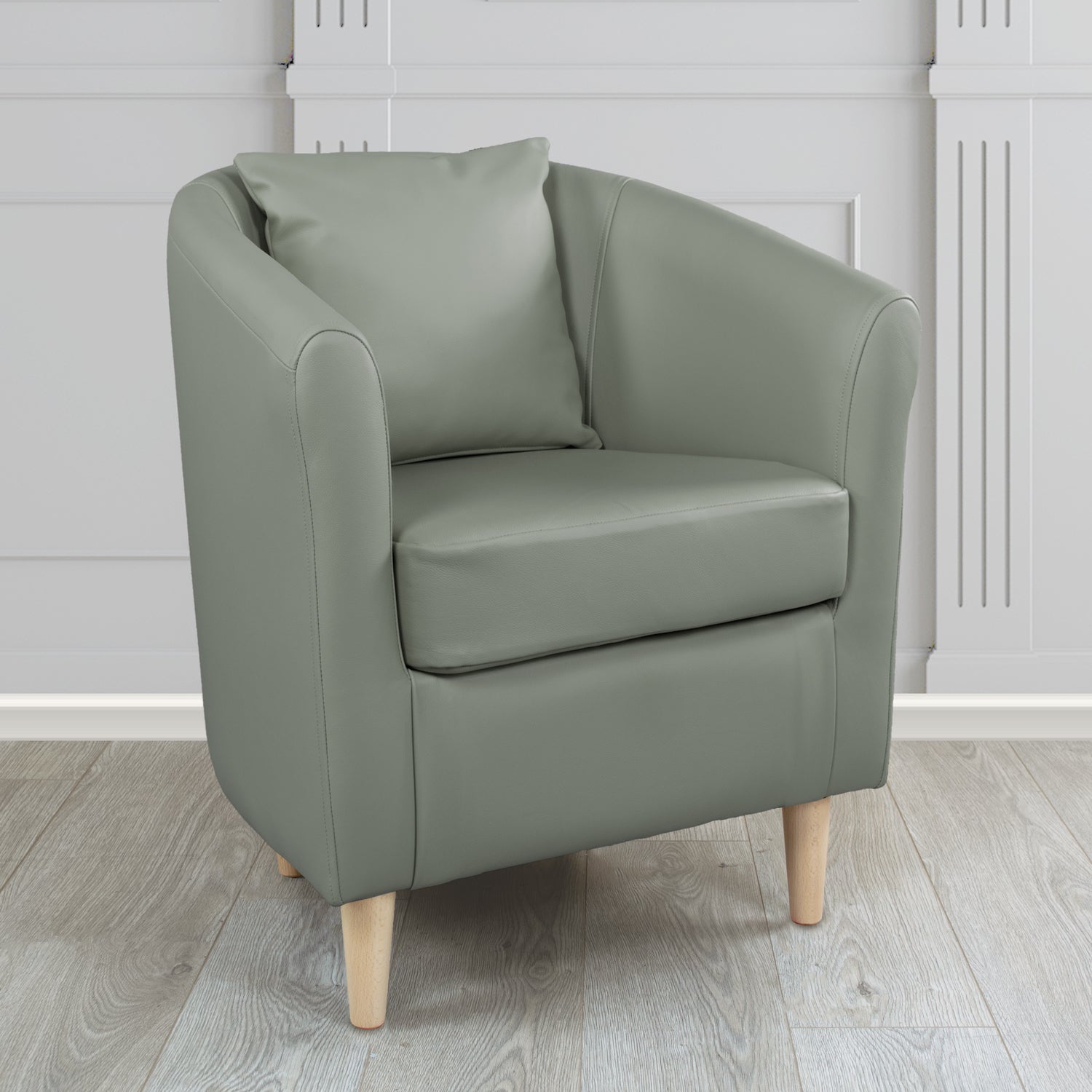 St Tropez Shelly Crib 5 Genuine Leather Tub Chair with Scatter Cushion