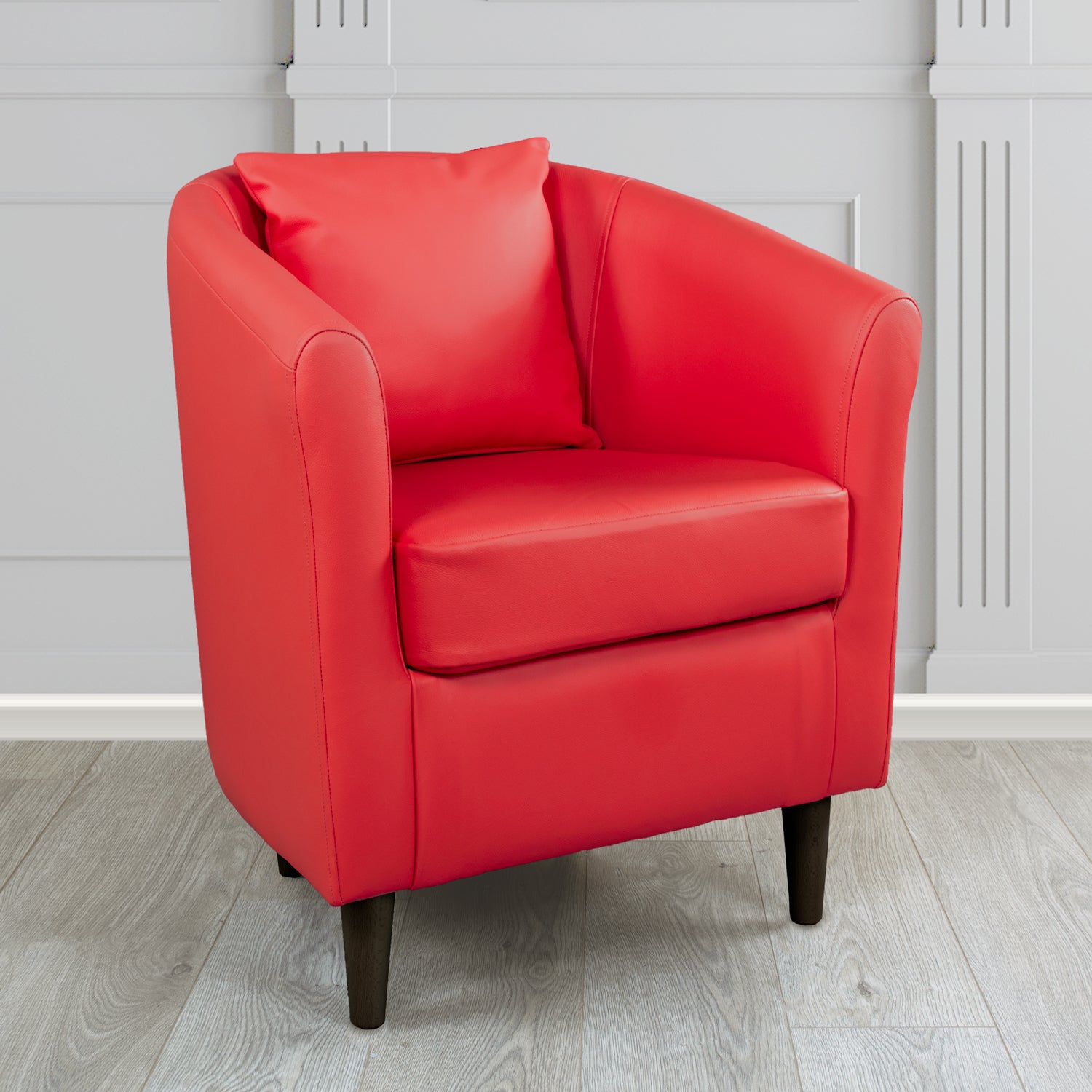 St Tropez Shelly Crib 5 Genuine Leather Tub Chair with Scatter Cushion