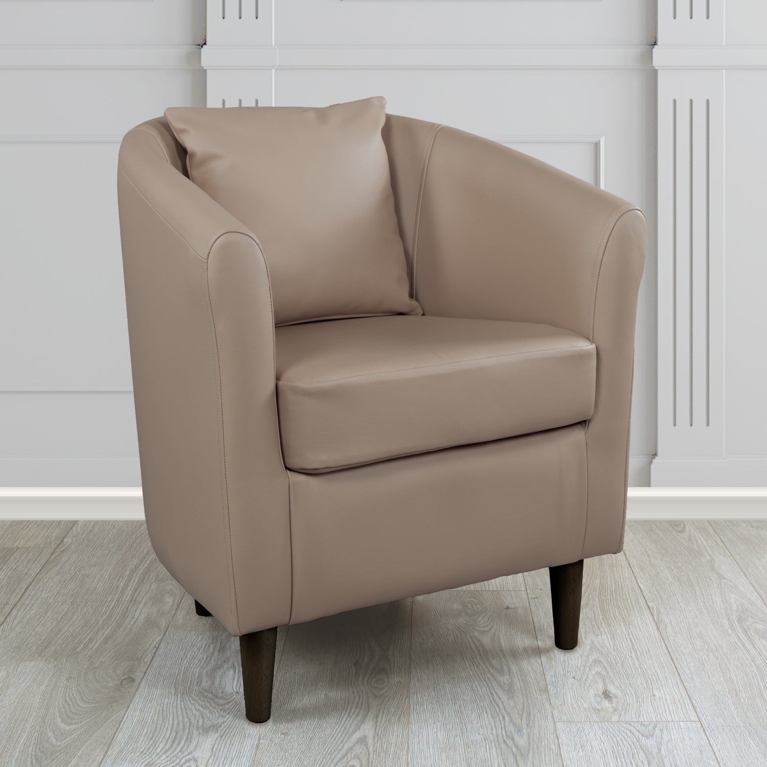 St Tropez Shelly Crib 5 Genuine Leather Tub Chair with Scatter Cushion