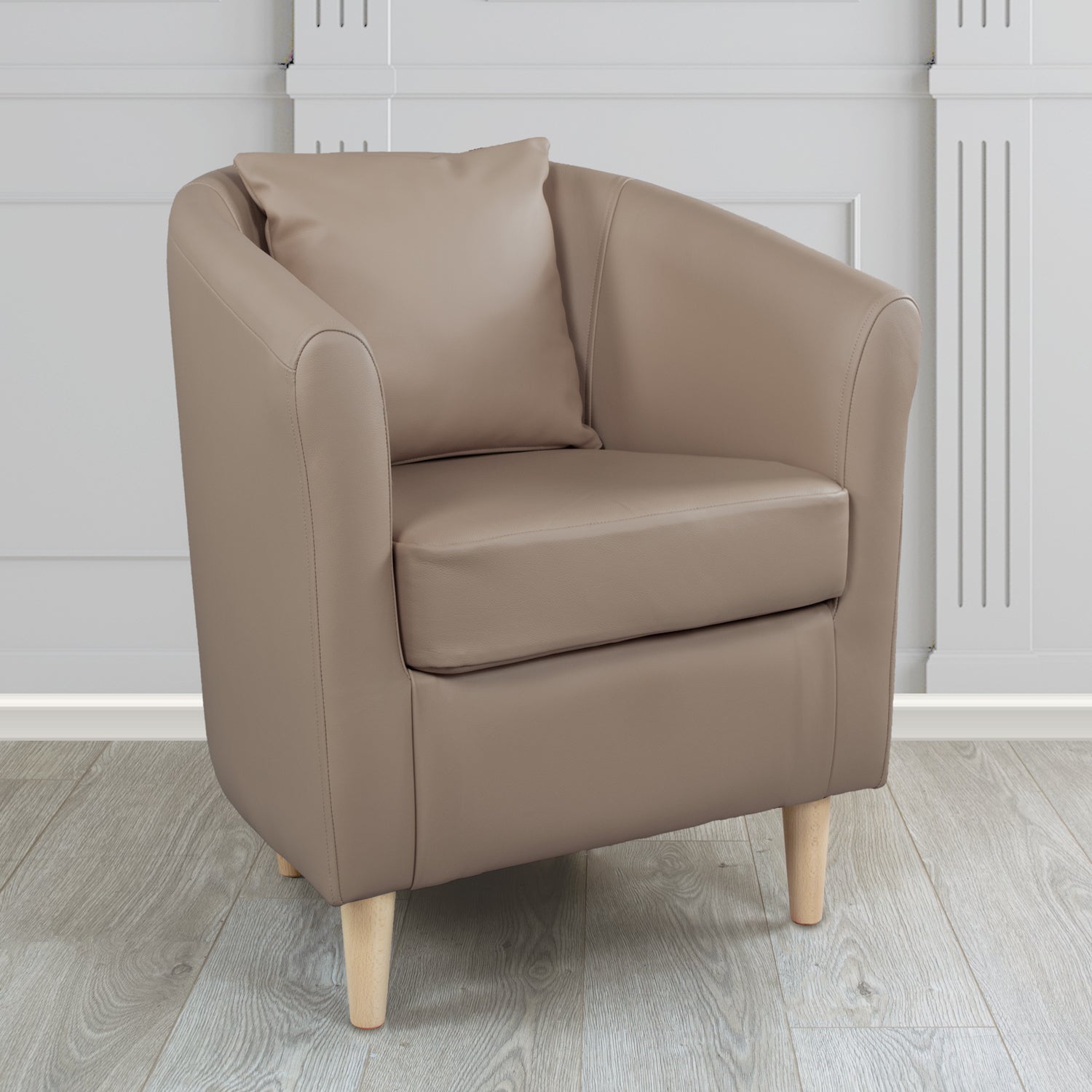 St Tropez Shelly Crib 5 Genuine Leather Tub Chair with Scatter Cushion