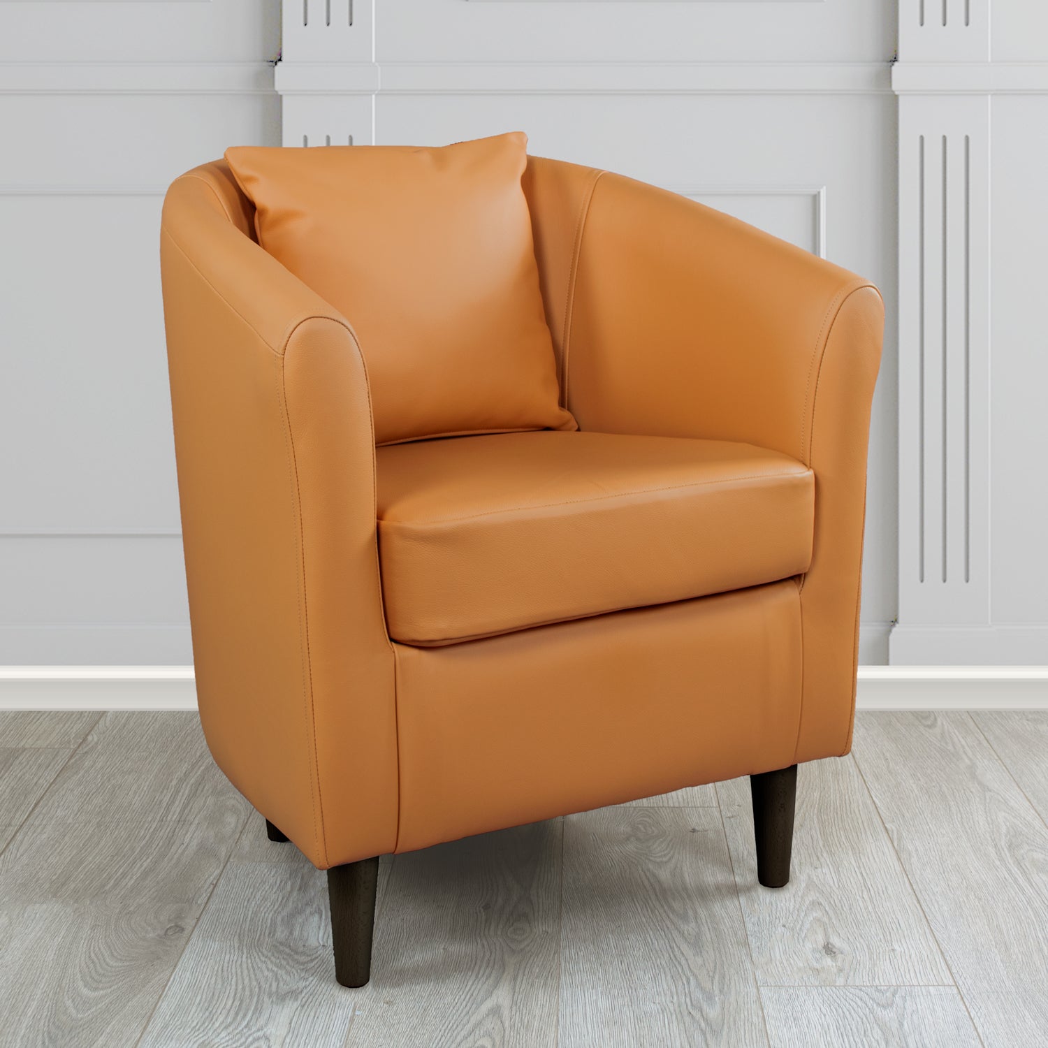 St Tropez Shelly Crib 5 Genuine Leather Tub Chair with Scatter Cushion