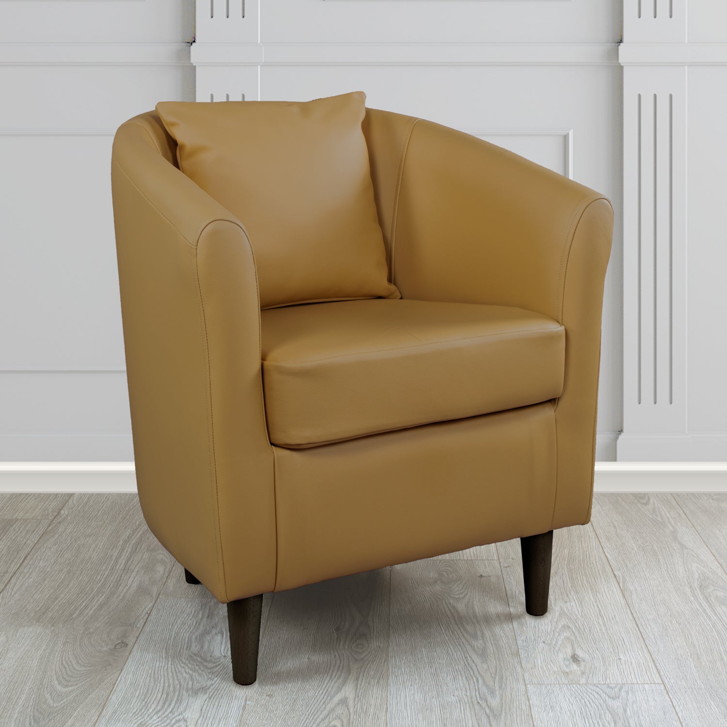 St Tropez Shelly Crib 5 Genuine Leather Tub Chair with Scatter Cushion