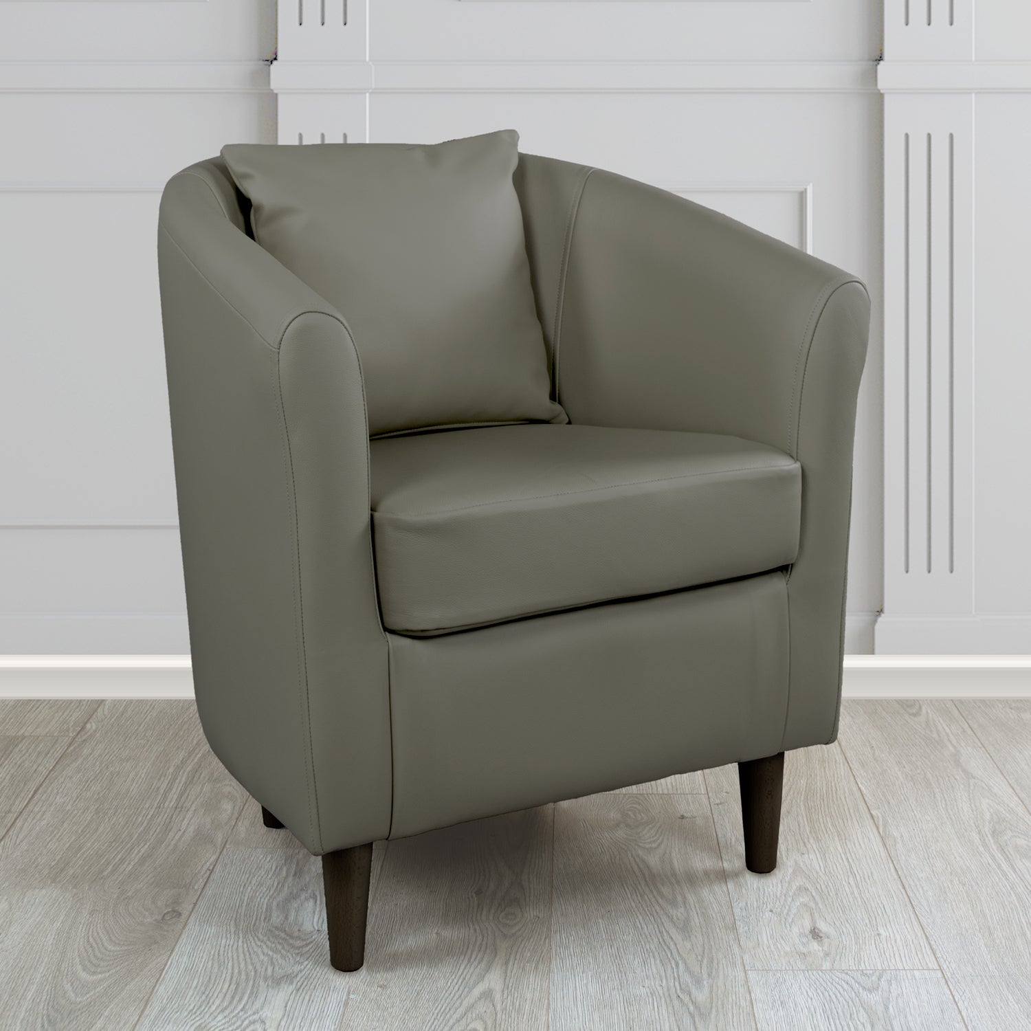 St Tropez Shelly Crib 5 Genuine Leather Tub Chair with Scatter Cushion