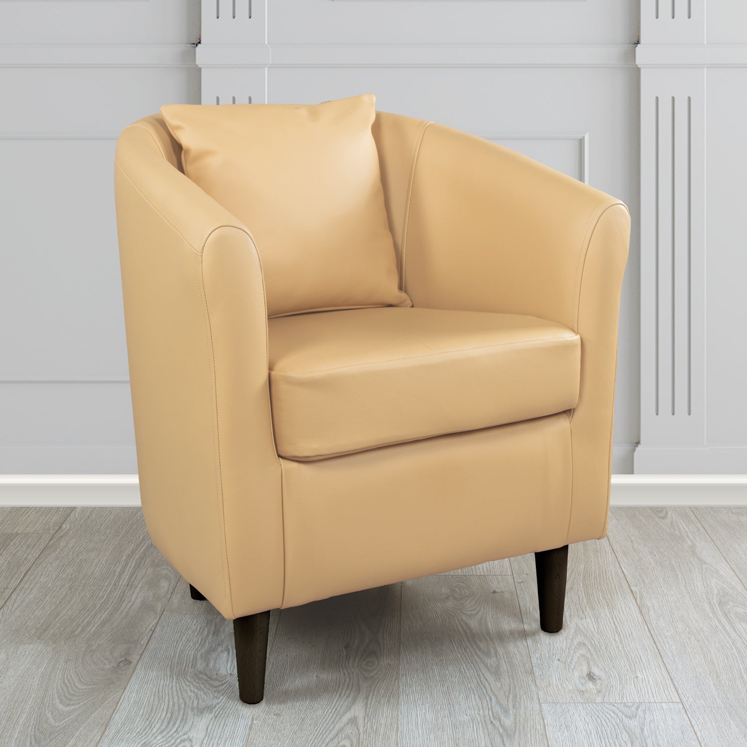 St Tropez Shelly Crib 5 Genuine Leather Tub Chair with Scatter Cushion