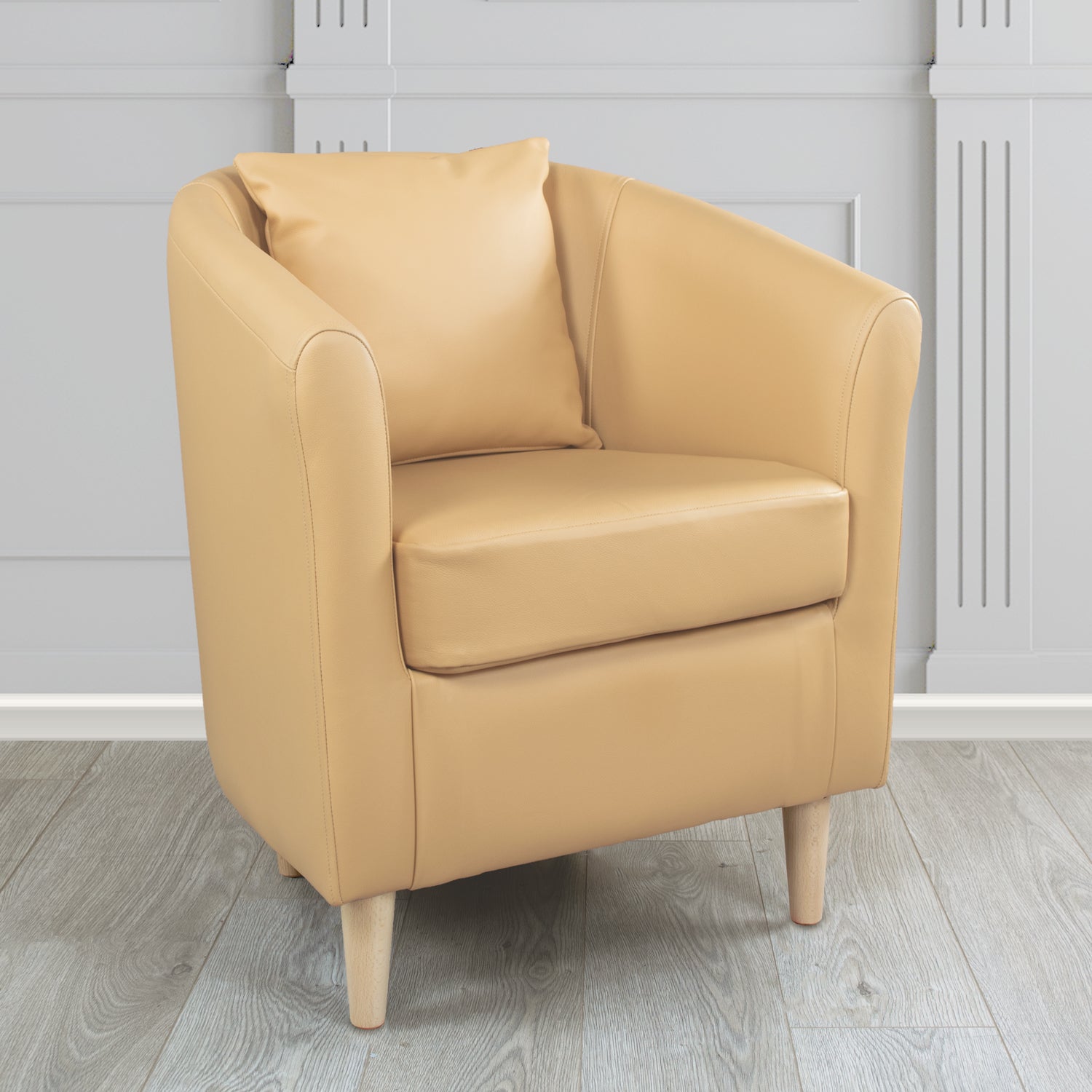 St Tropez Shelly Crib 5 Genuine Leather Tub Chair with Scatter Cushion