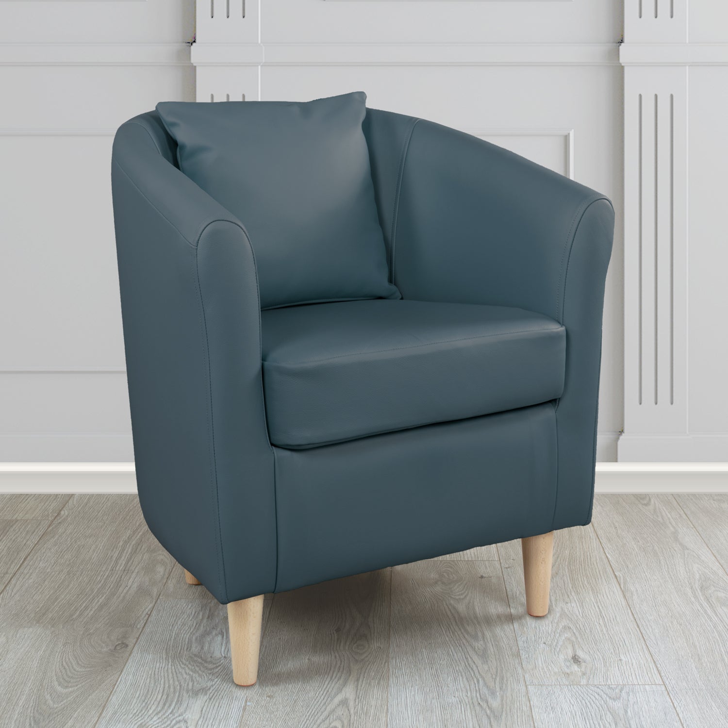 St Tropez Shelly Crib 5 Genuine Leather Tub Chair with Scatter Cushion