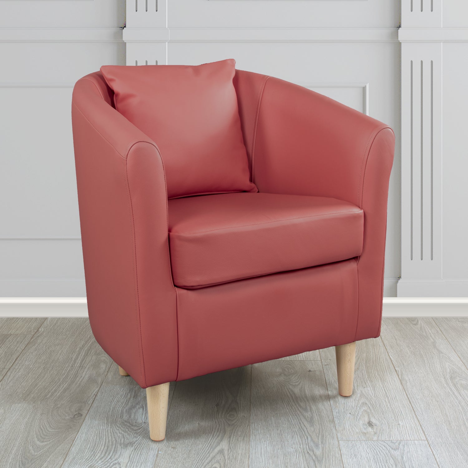 St Tropez Shelly Crib 5 Genuine Leather Tub Chair with Scatter Cushion