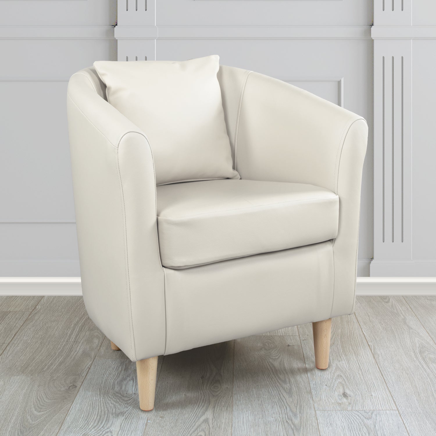 St Tropez Shelly Crib 5 Genuine Leather Tub Chair with Scatter Cushion