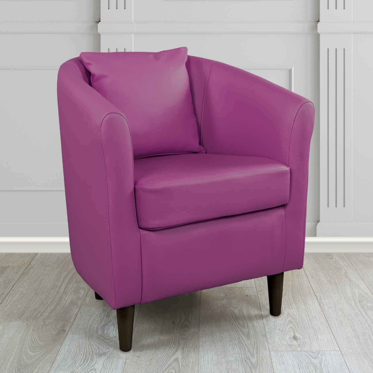 St Tropez Shelly Crib 5 Genuine Leather Tub Chair with Scatter Cushion