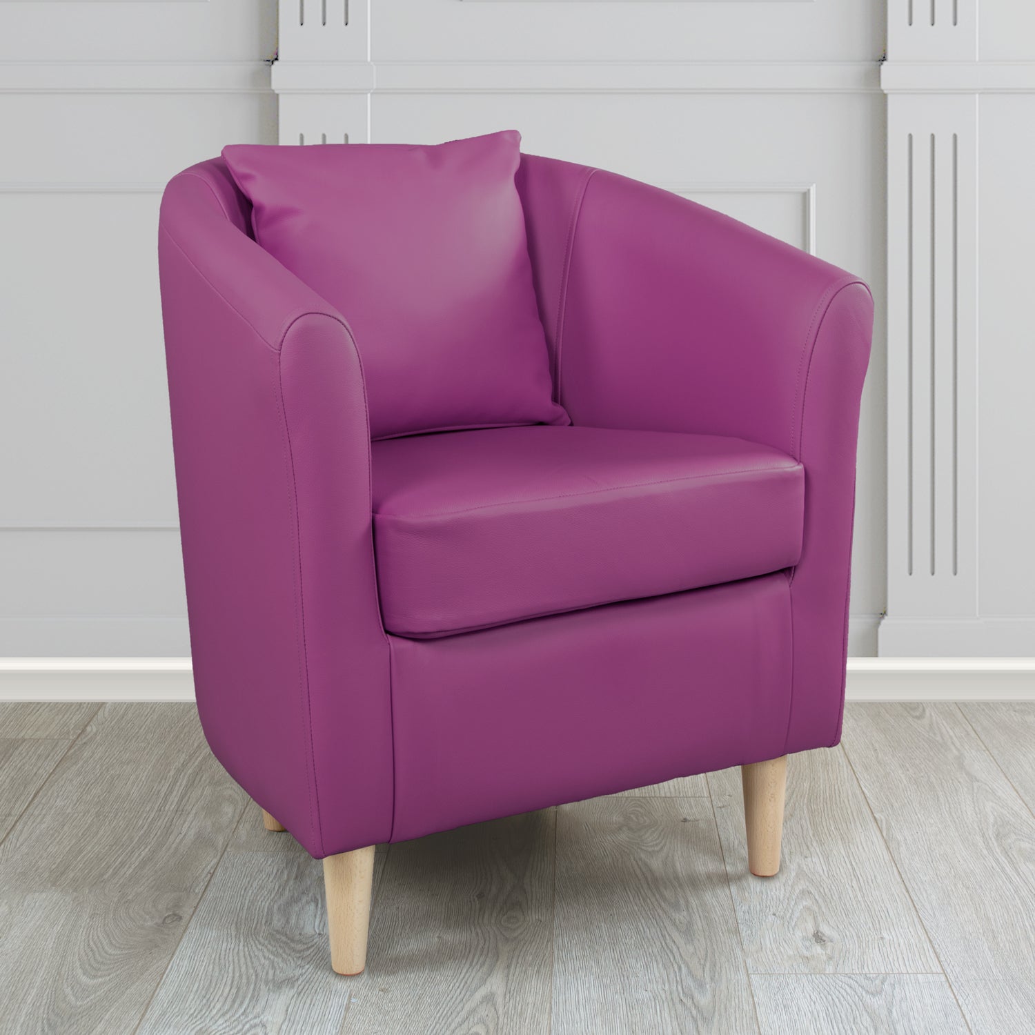 St Tropez Shelly Crib 5 Genuine Leather Tub Chair with Scatter Cushion
