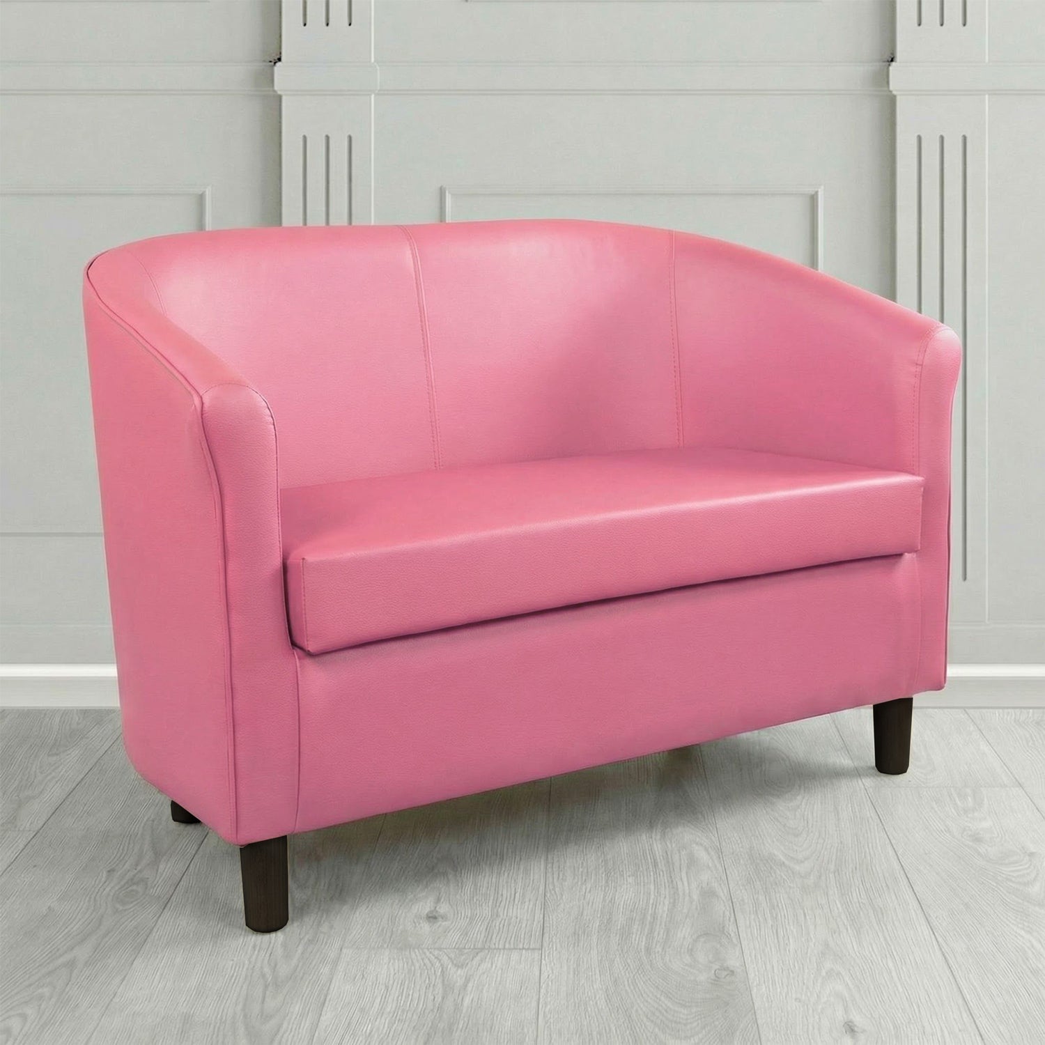 Tuscany 2 Seater Tub Sofa in Cristina Marrone Memphis Antimicrobial Crib 5 Contract Faux Leather