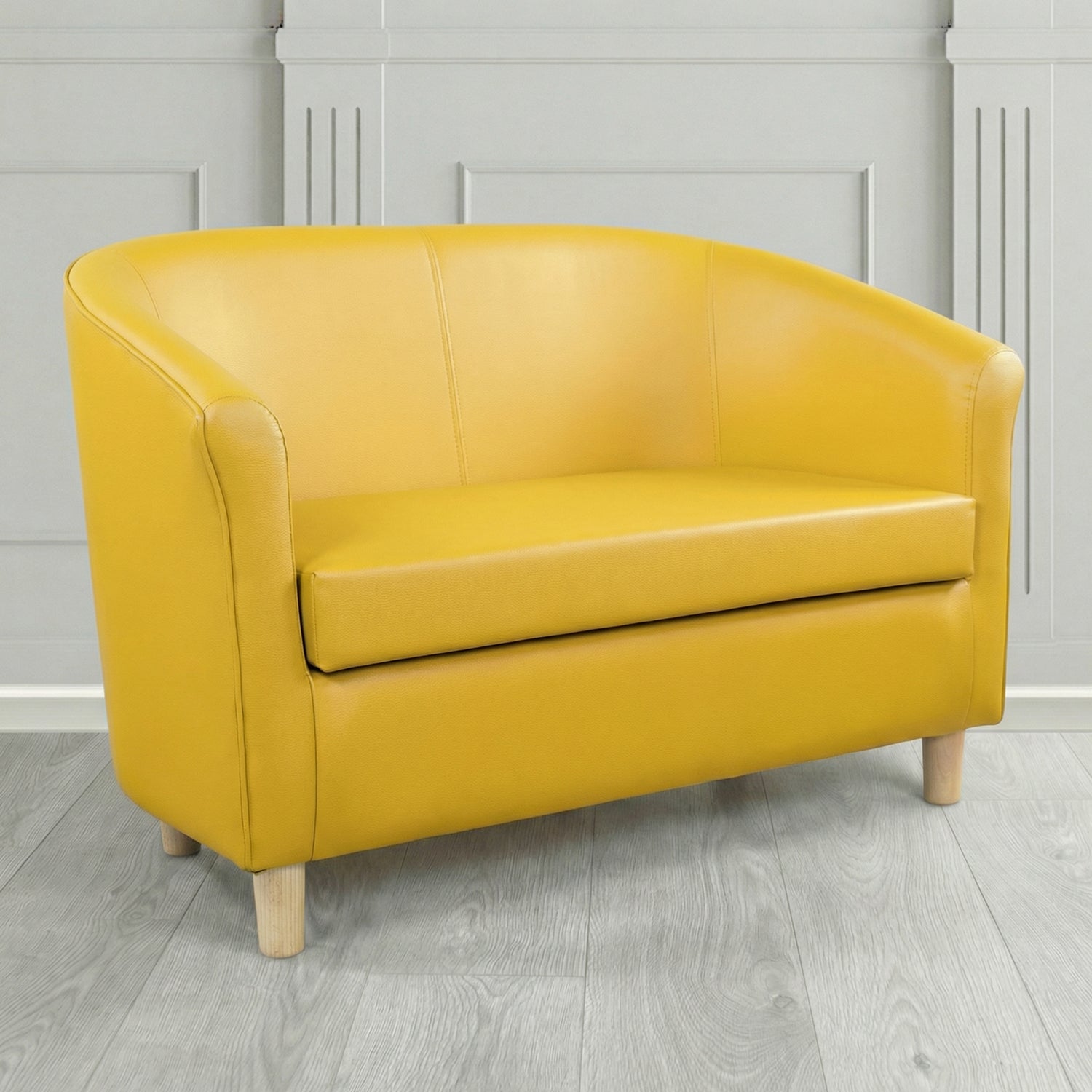 Tuscany 2 Seater Tub Sofa in Cristina Marrone Memphis Antimicrobial Crib 5 Contract Faux Leather