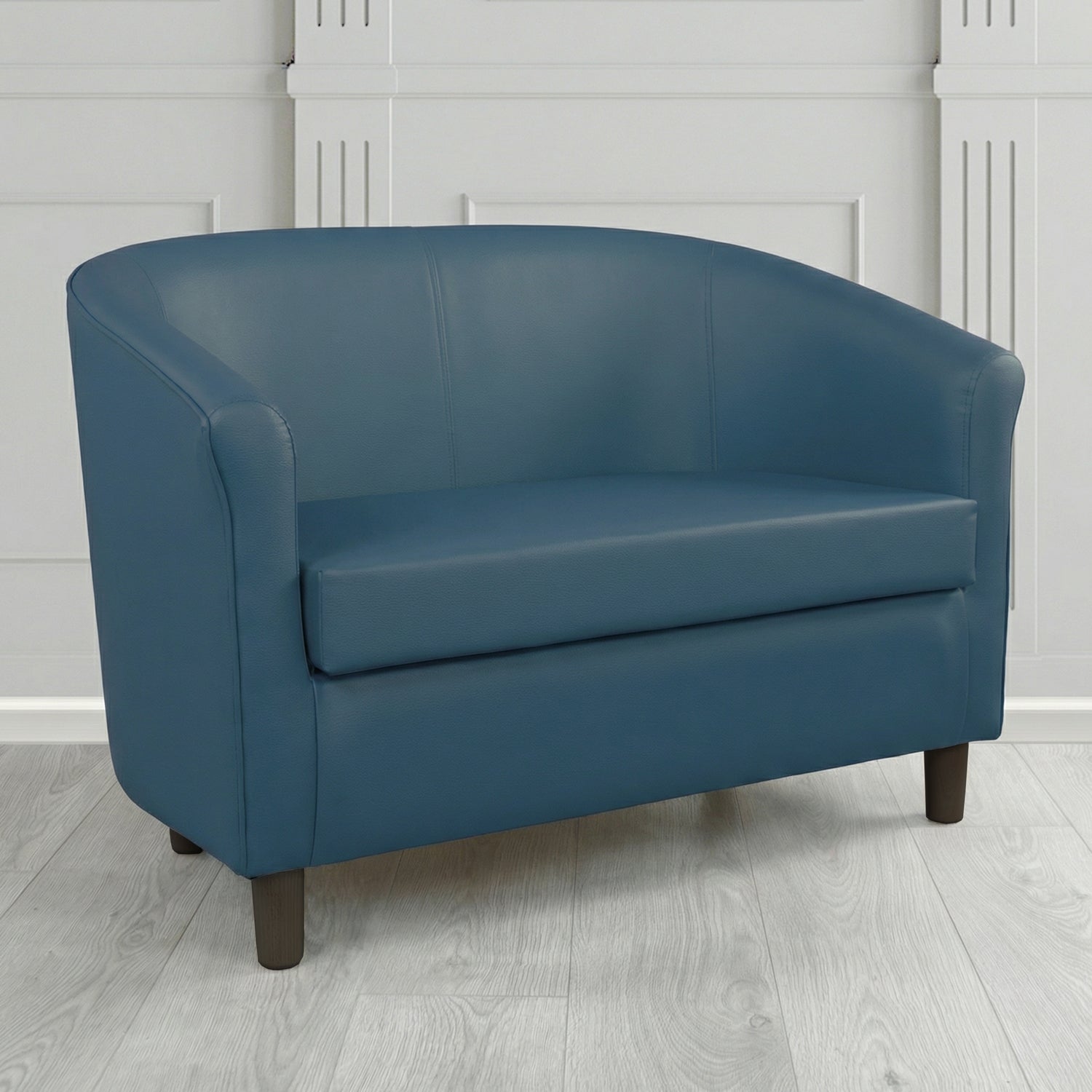 Tuscany 2 Seater Tub Sofa in Cristina Marrone Memphis Antimicrobial Crib 5 Contract Faux Leather