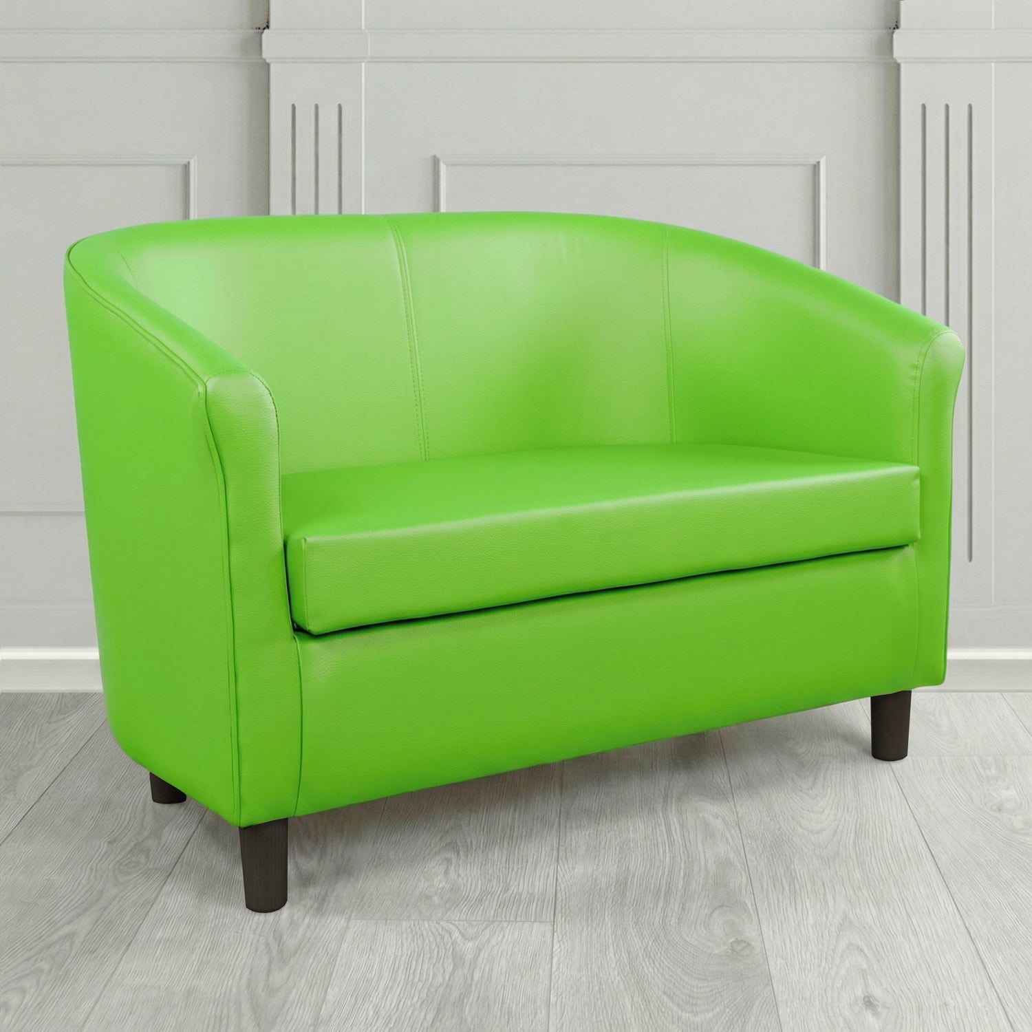 Tuscany 2 Seater Tub Sofa in Cristina Marrone Memphis Antimicrobial Crib 5 Contract Faux Leather