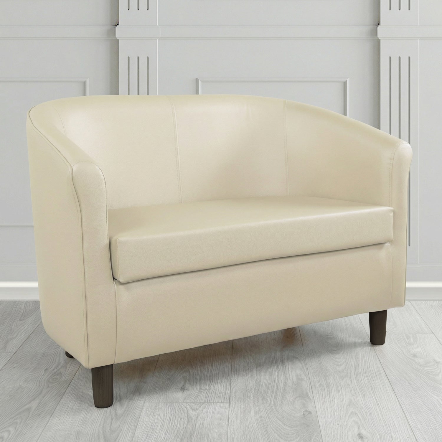 Tuscany 2 Seater Tub Sofa in Cristina Marrone Memphis Antimicrobial Crib 5 Contract Faux Leather