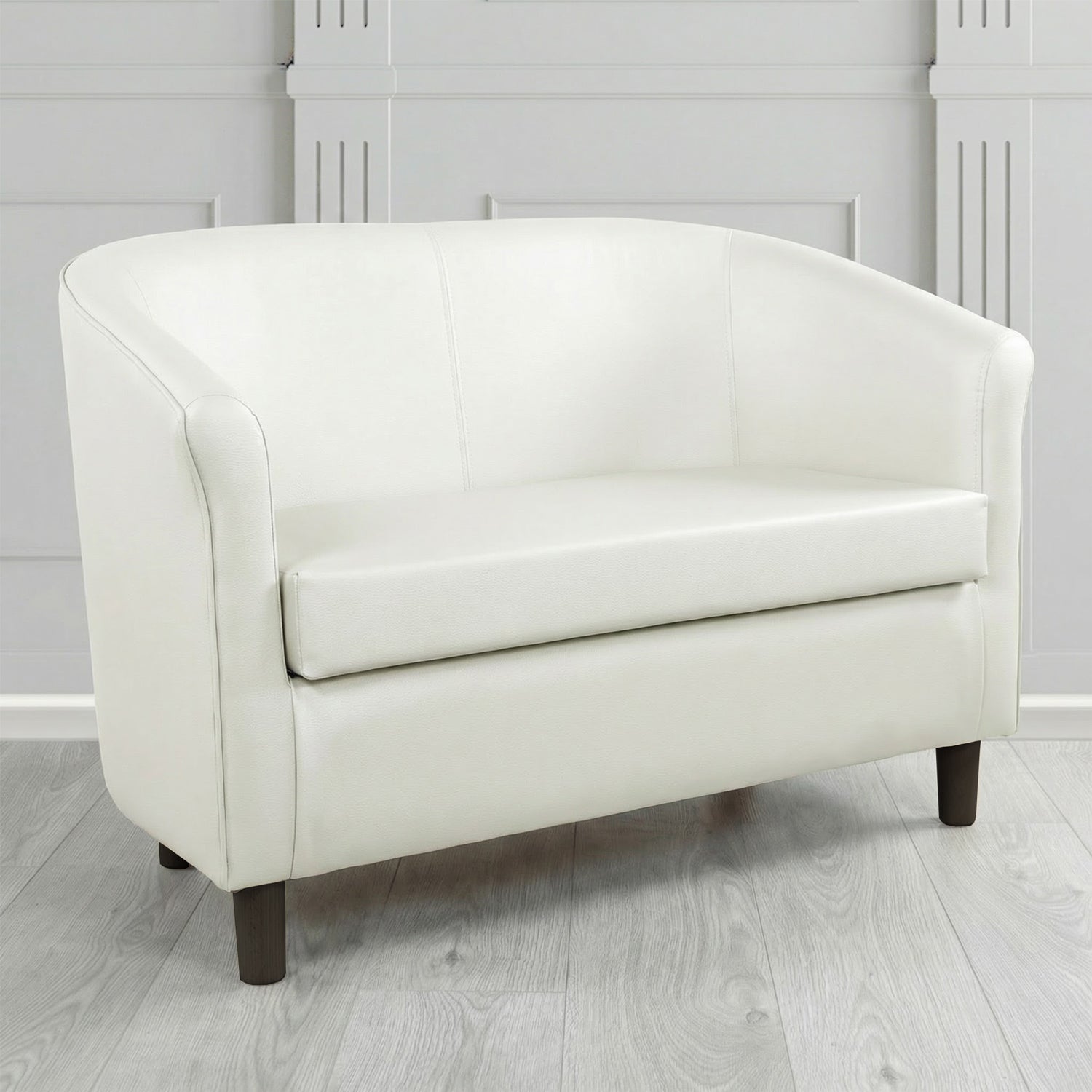 Tuscany 2 Seater Tub Sofa in Cristina Marrone Memphis Antimicrobial Crib 5 Contract Faux Leather
