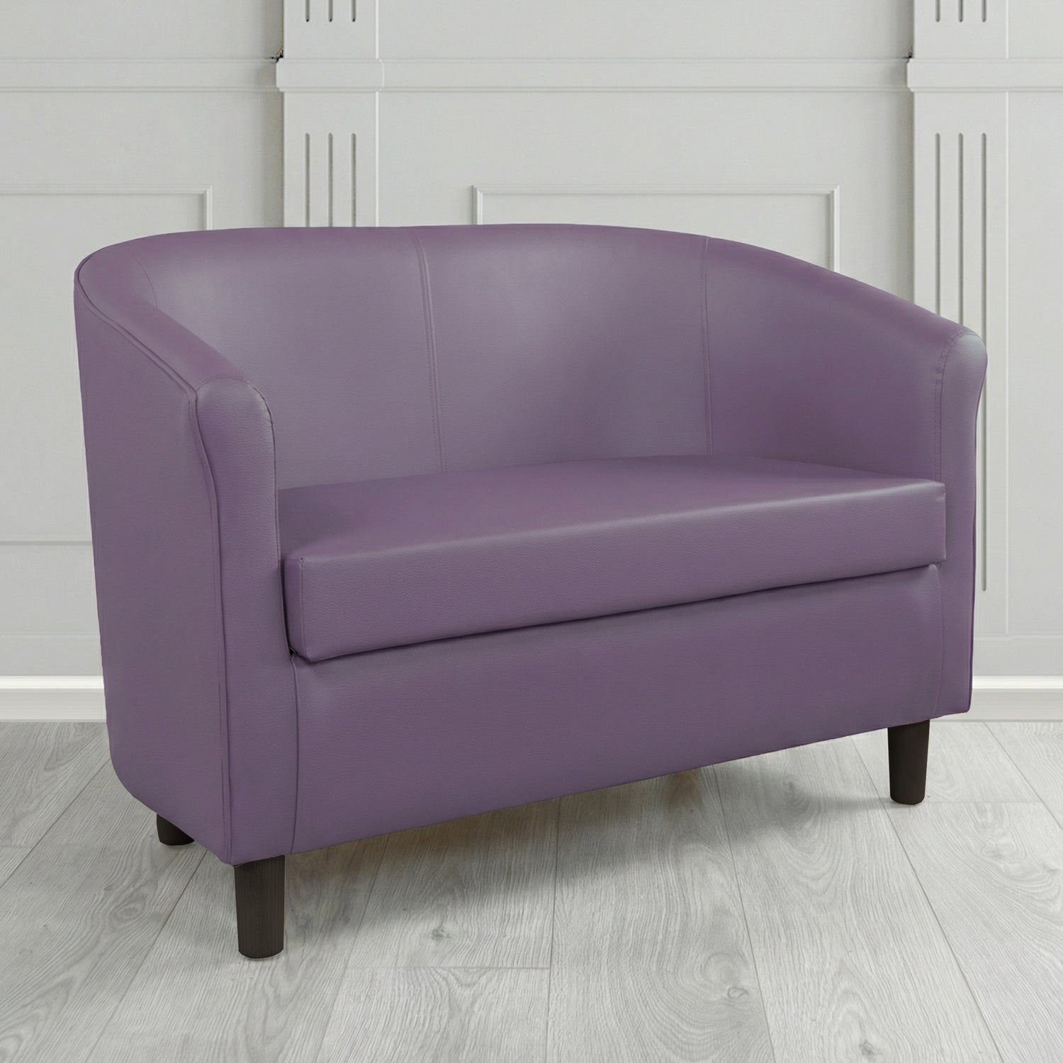 Tuscany 2 Seater Tub Sofa in Cristina Marrone Memphis Antimicrobial Crib 5 Contract Faux Leather