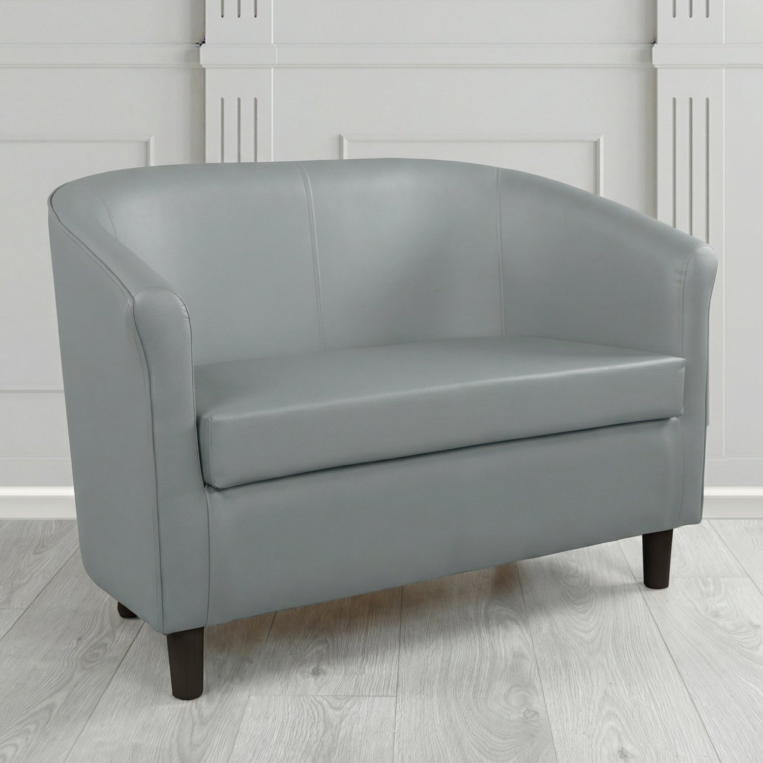 Tuscany 2 Seater Tub Sofa in Cristina Marrone Memphis Antimicrobial Crib 5 Contract Faux Leather