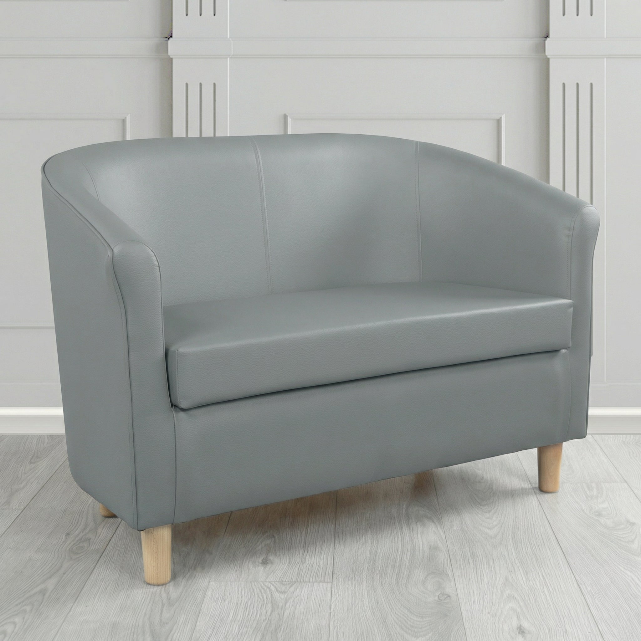 Tuscany 2 Seater Tub Sofa in Cristina Marrone Memphis Antimicrobial Crib 5 Contract Faux Leather