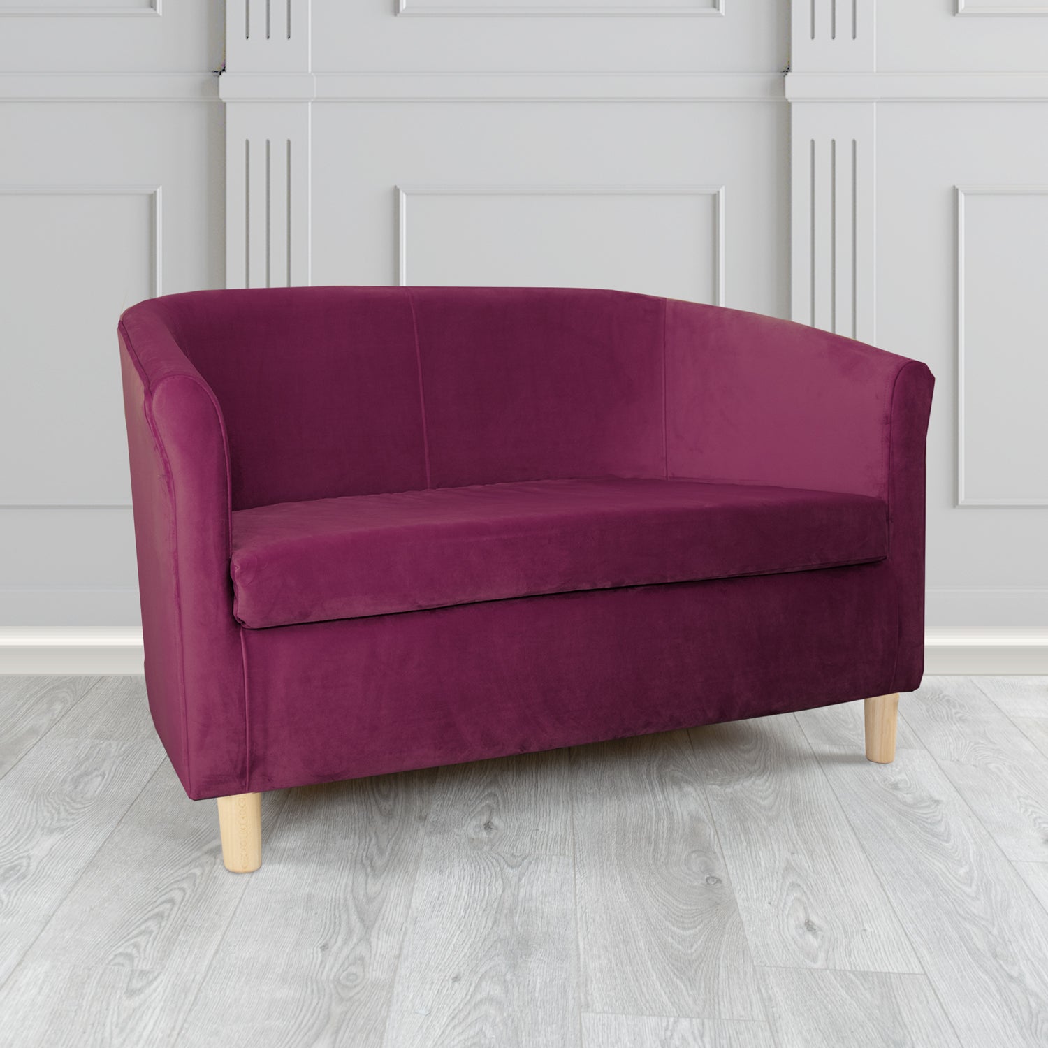 Tuscany 2 Seater Tub Sofa in Monaco Velvet Fabric - The Tub Chair Shop