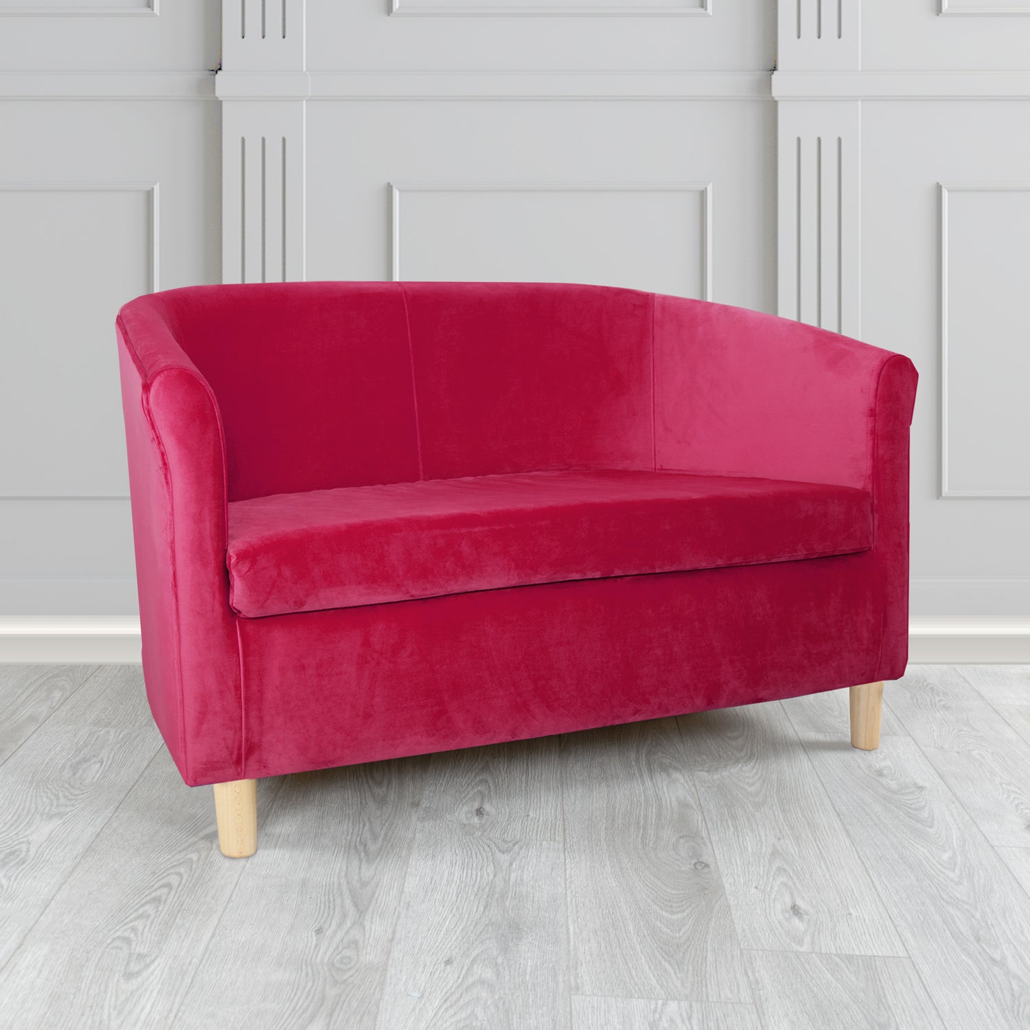 Tuscany 2 Seater Tub Sofa in Monaco Velvet Fabric - The Tub Chair Shop