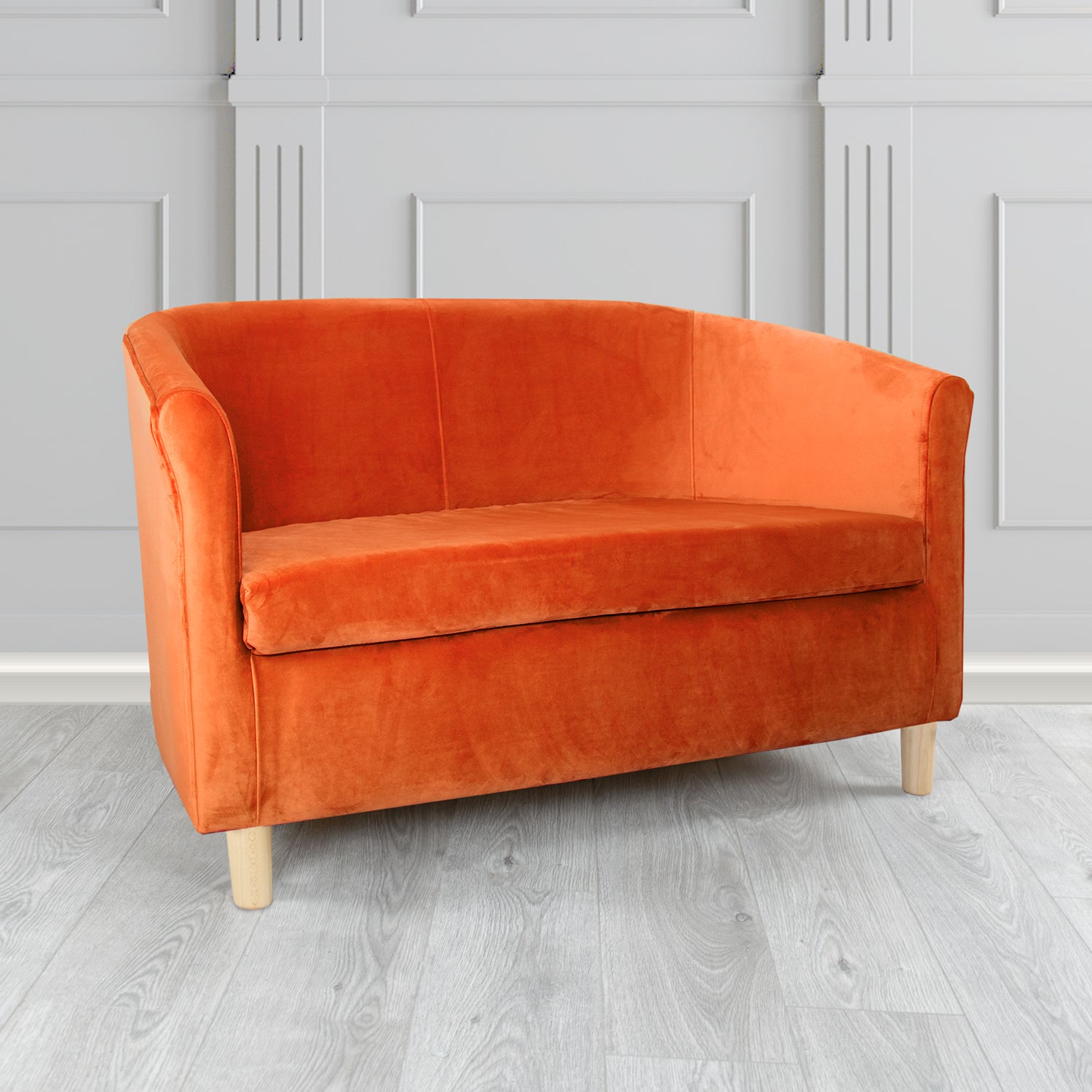 Tuscany 2 Seater Tub Sofa in Monaco Velvet Fabric