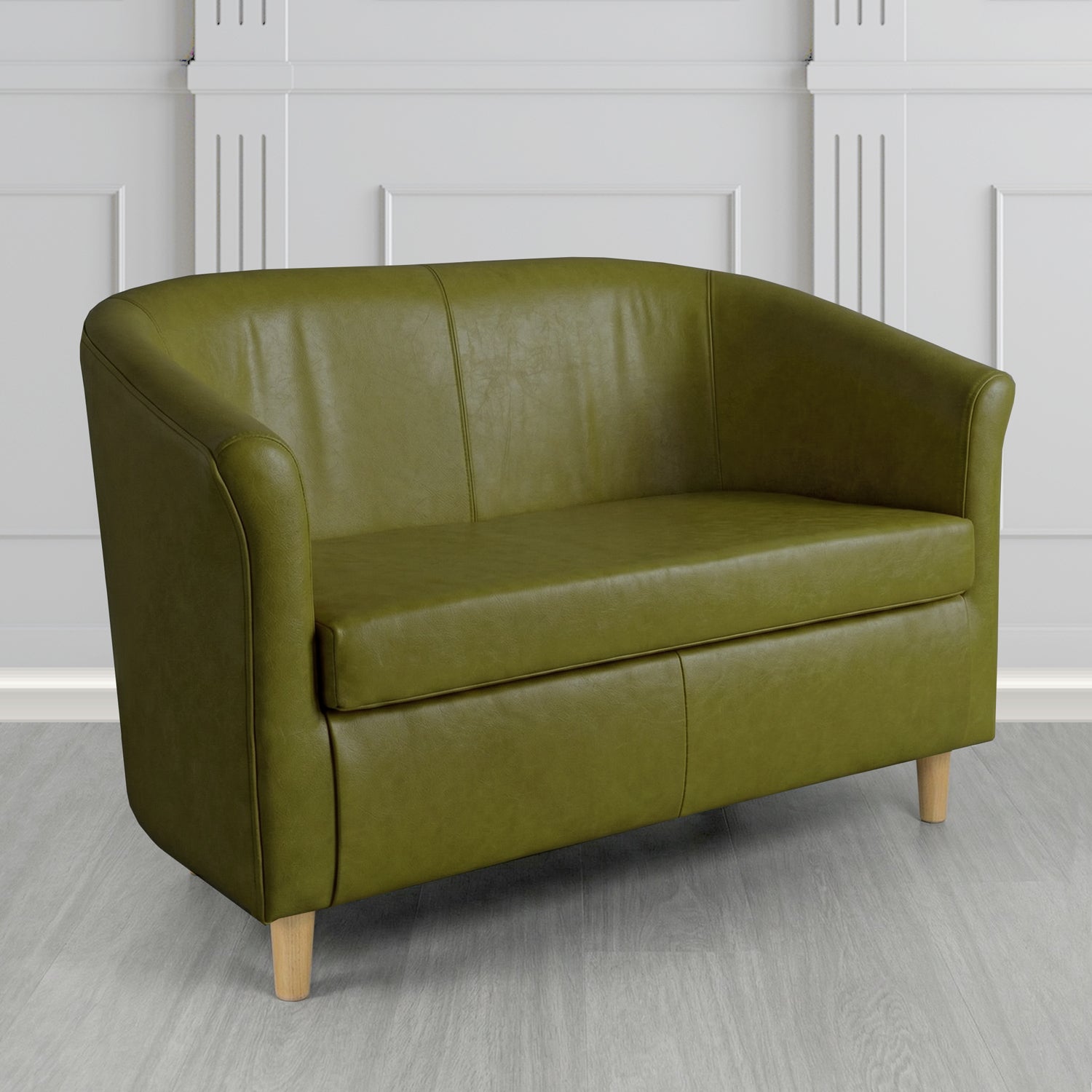 Tuscany 2 Seater Tub Sofa in Crest Leather Old English Crib 5 Genuine Leather