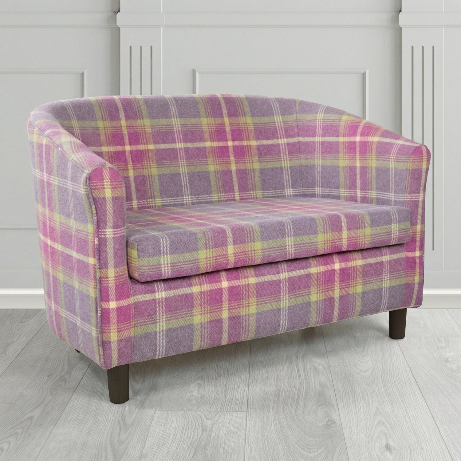Tuscany 2 Seater Tub Sofa in Porter and Stone Balmoral Tartan Fabric
