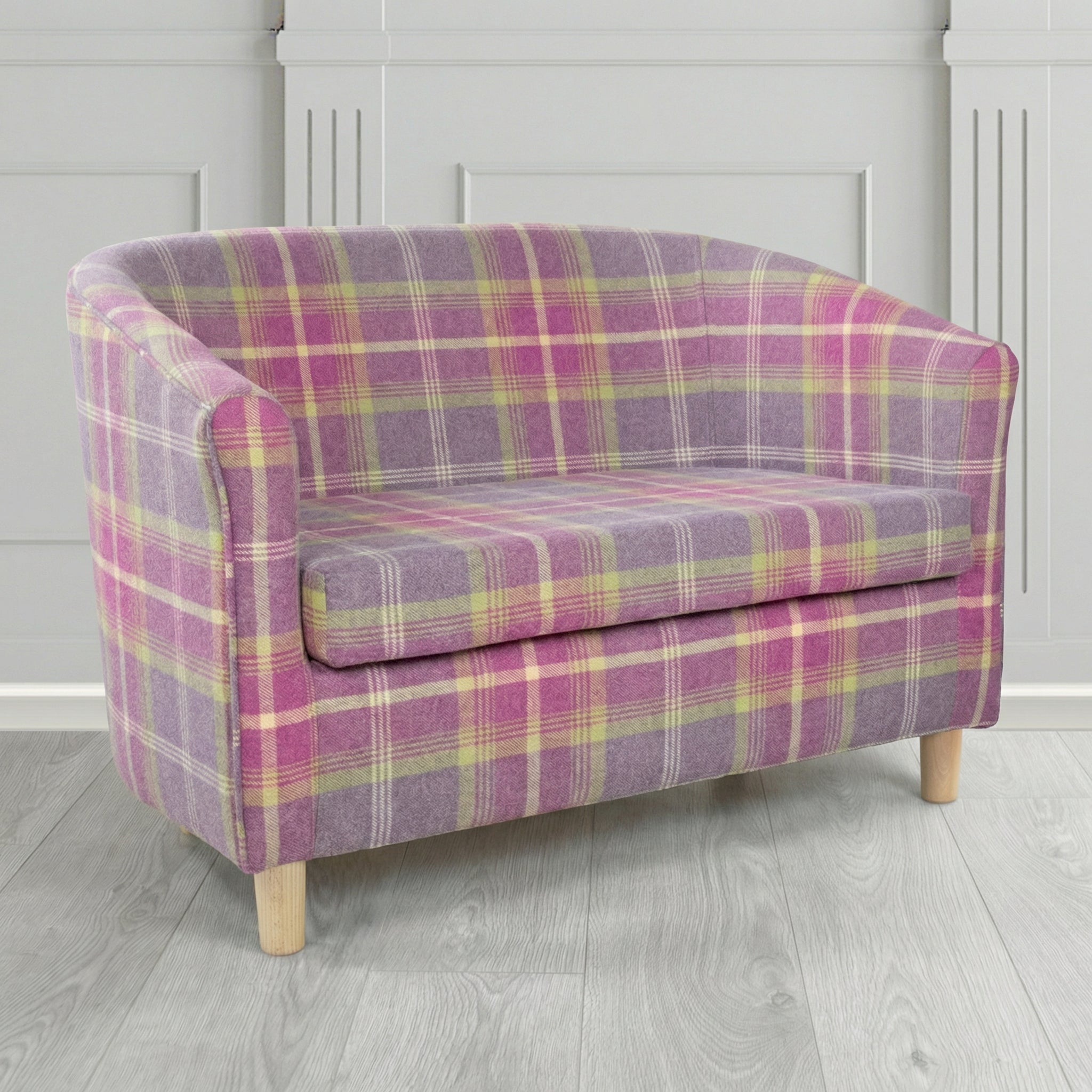 Tuscany 2 Seater Tub Sofa in Porter and Stone Balmoral Tartan Fabric