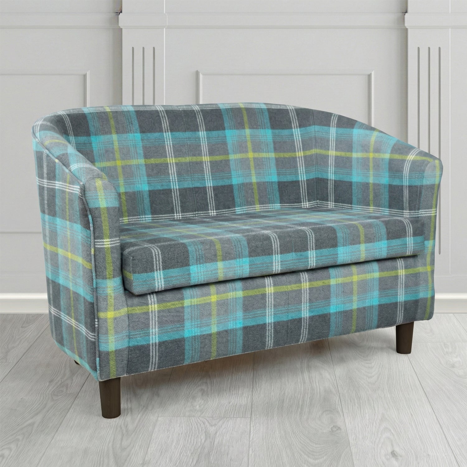 Tuscany 2 Seater Tub Sofa in Porter and Stone Balmoral Tartan Fabric