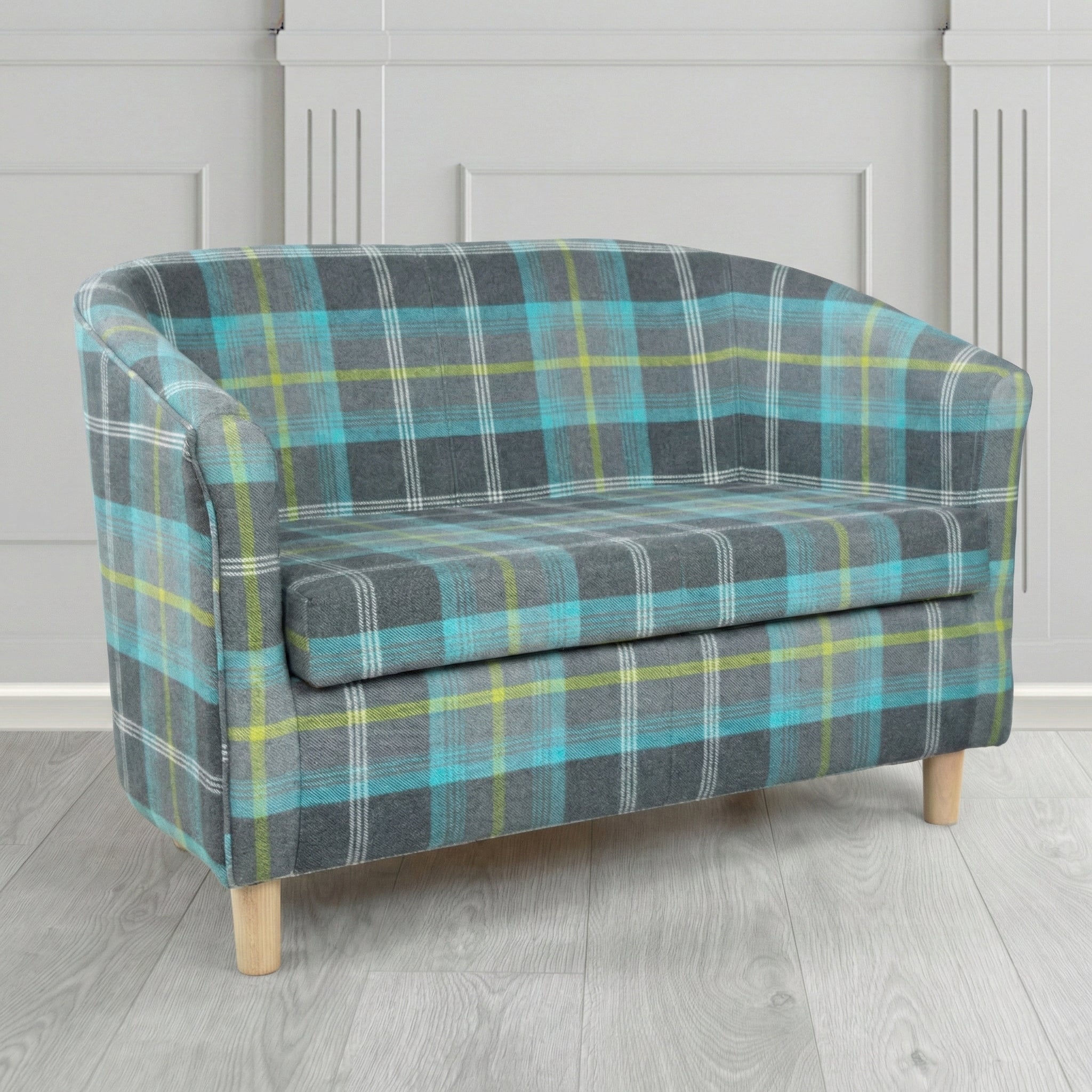 Tuscany 2 Seater Tub Sofa in Porter and Stone Balmoral Tartan Fabric