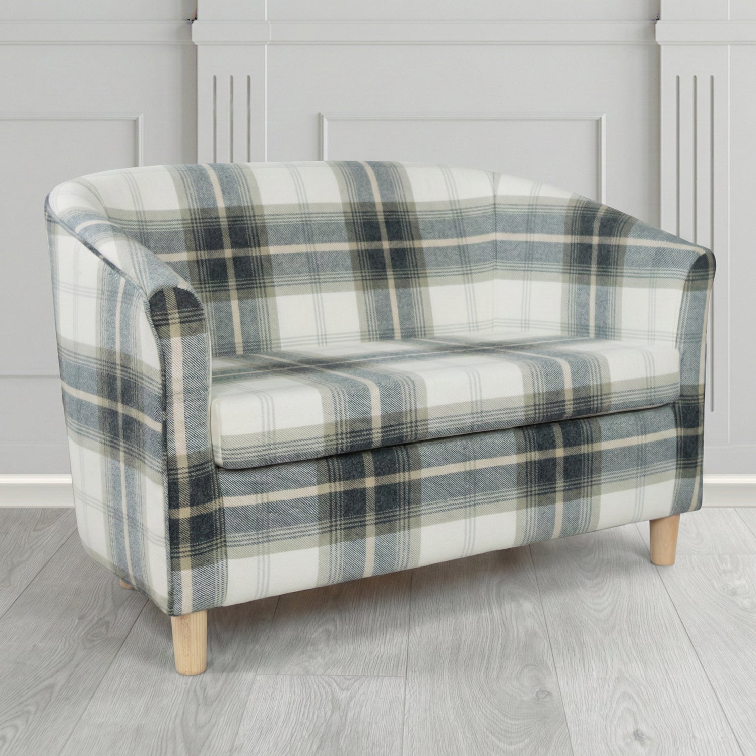 Tuscany 2 Seater Tub Sofa in Porter and Stone Balmoral Tartan Fabric