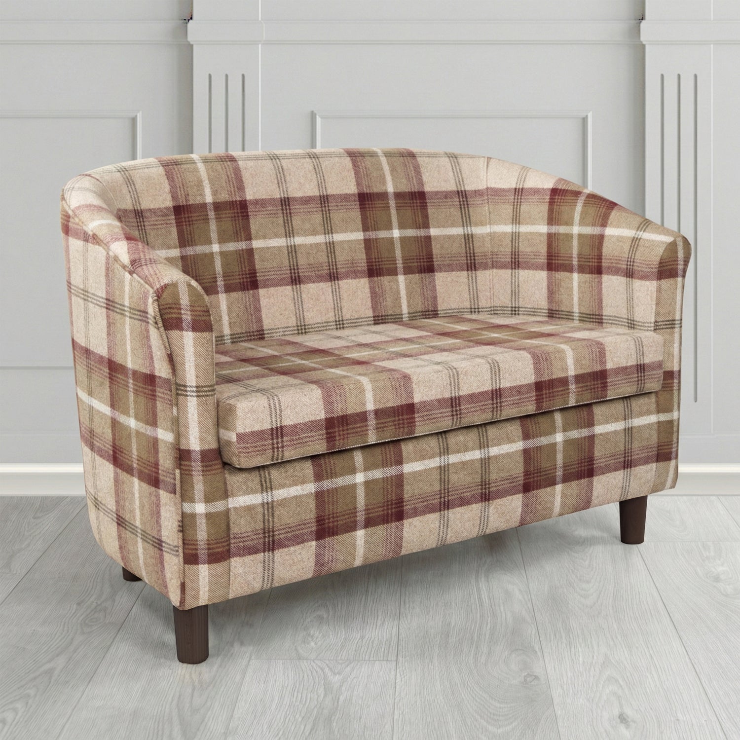 Tuscany 2 Seater Tub Sofa in Porter and Stone Balmoral Tartan Fabric