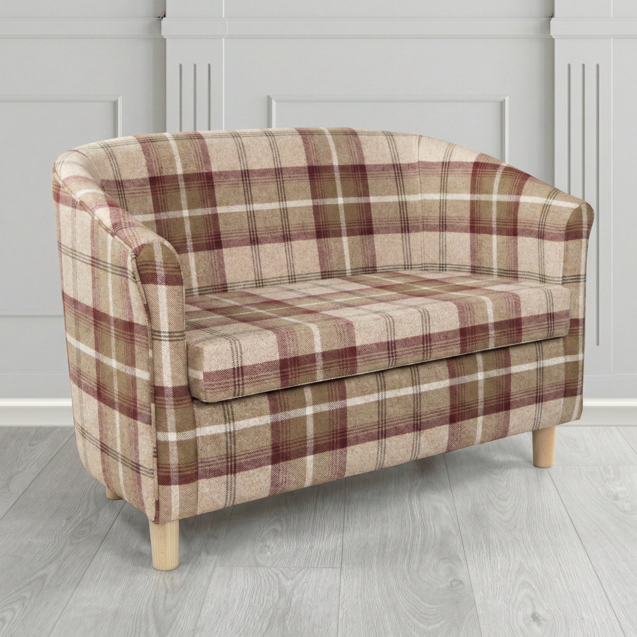 Tuscany 2 Seater Tub Sofa in Porter and Stone Balmoral Tartan Fabric