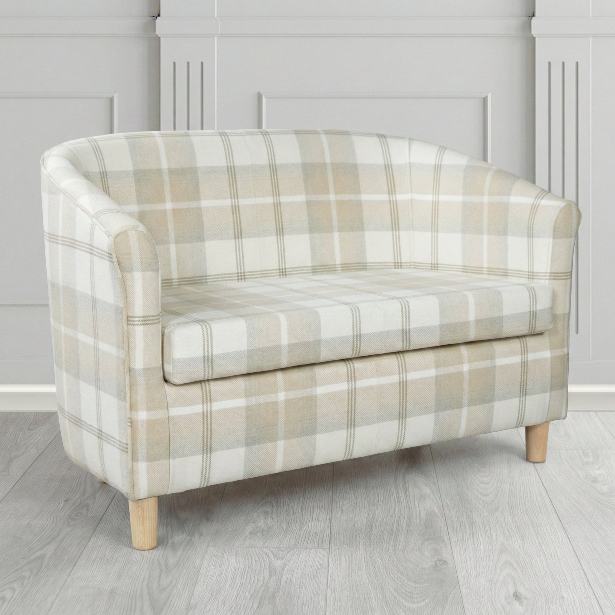 Tuscany 2 Seater Tub Sofa in Porter and Stone Balmoral Tartan Fabric