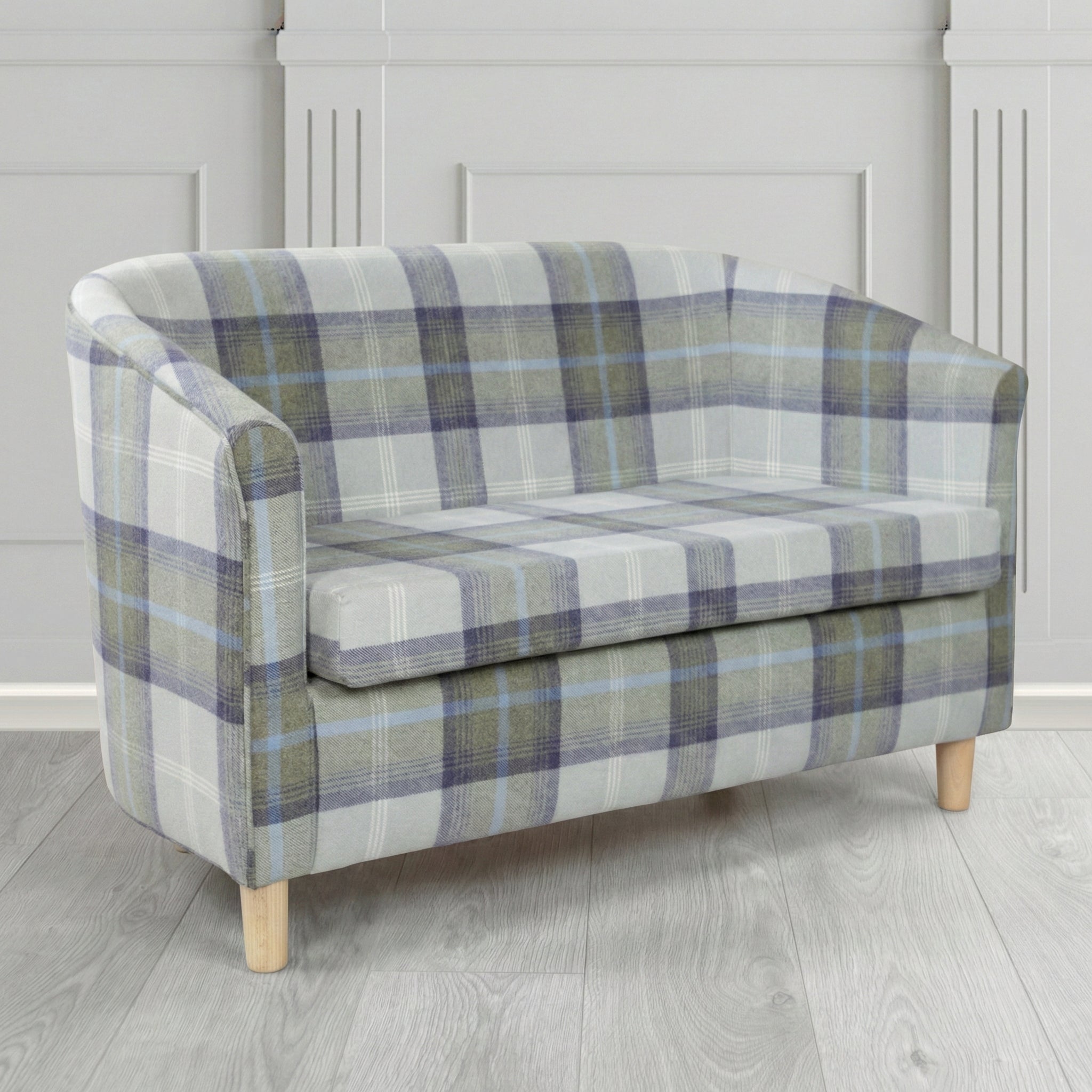 Tuscany 2 Seater Tub Sofa in Porter and Stone Balmoral Tartan Fabric