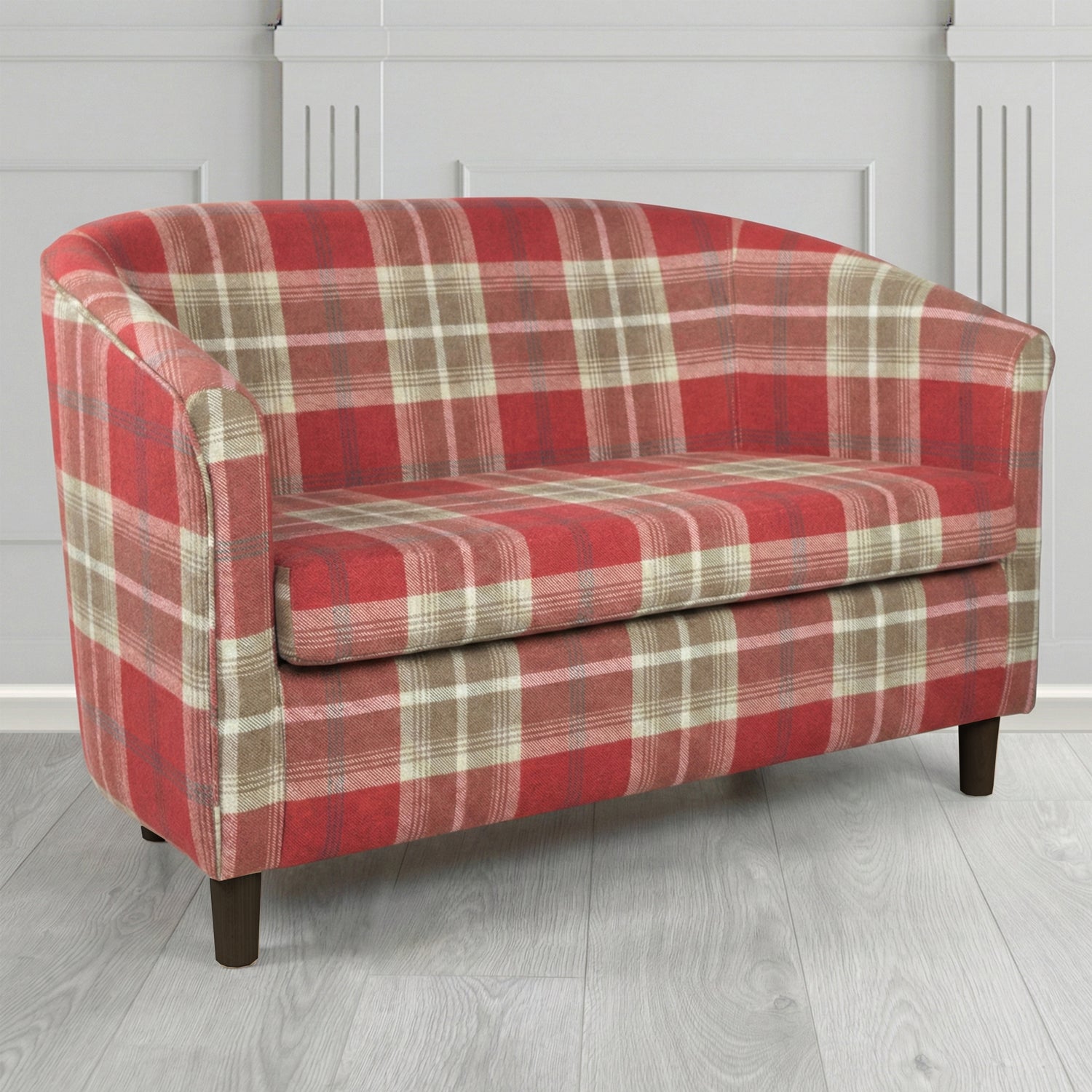 Tuscany 2 Seater Tub Sofa in Porter and Stone Balmoral Tartan Fabric