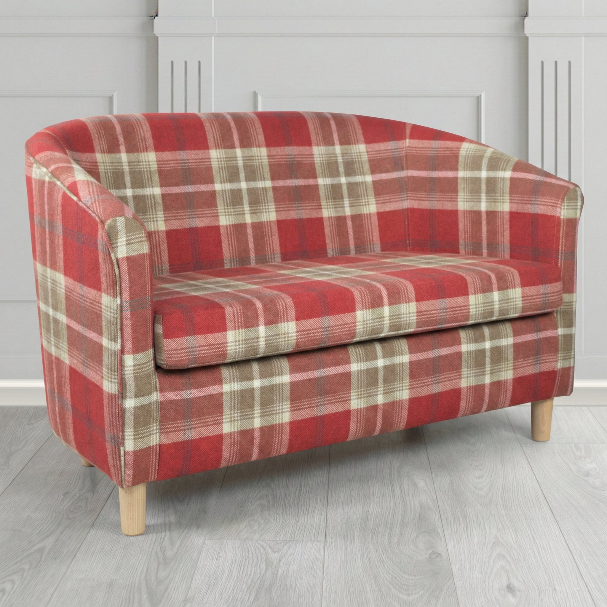 Tuscany 2 Seater Tub Sofa in Porter and Stone Balmoral Tartan Fabric