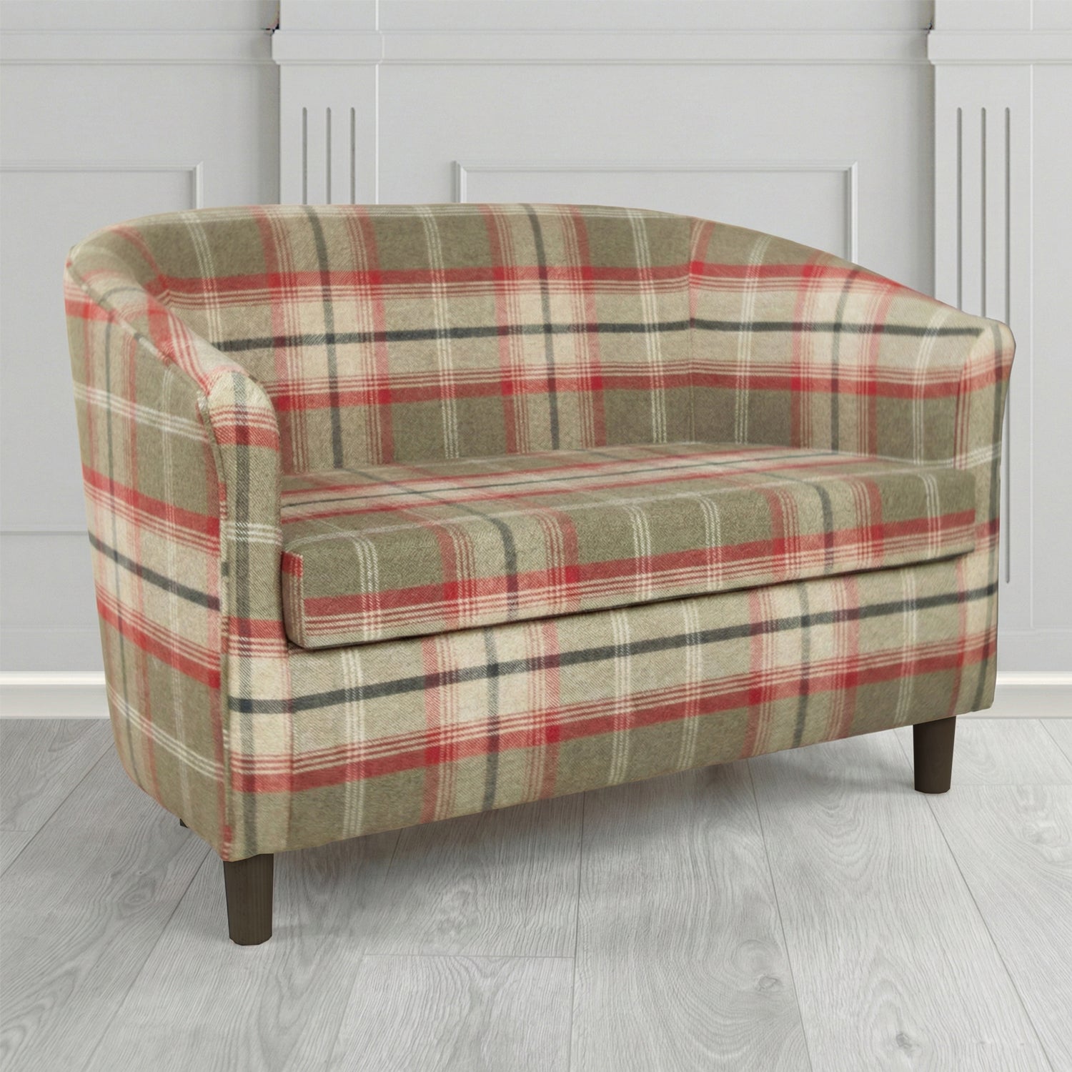 Tuscany 2 Seater Tub Sofa in Porter and Stone Balmoral Tartan Fabric