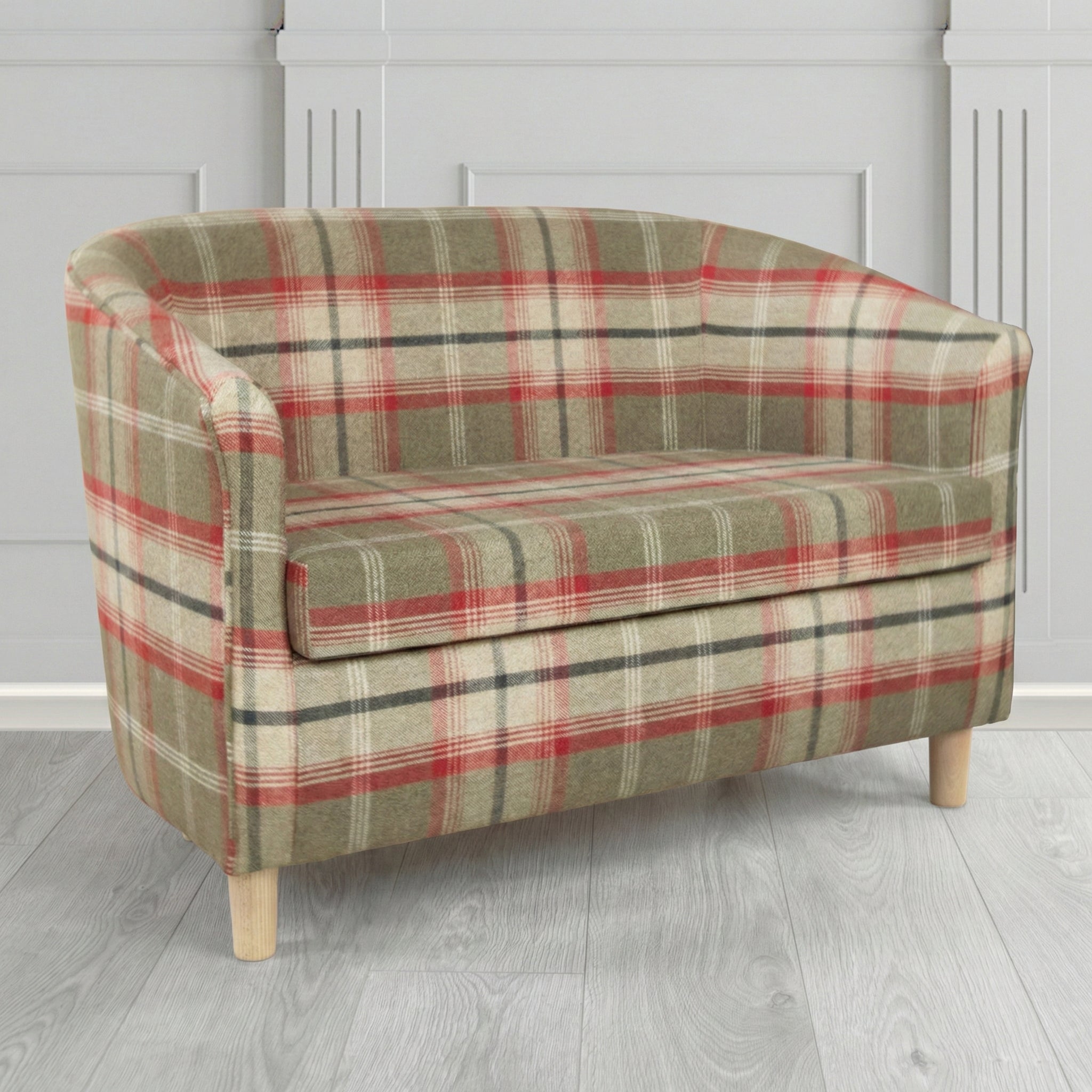 Tuscany 2 Seater Tub Sofa in Porter and Stone Balmoral Tartan Fabric