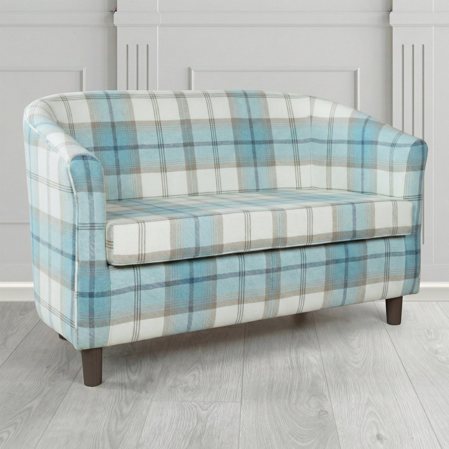 Tuscany 2 Seater Tub Sofa in Porter and Stone Balmoral Tartan Fabric
